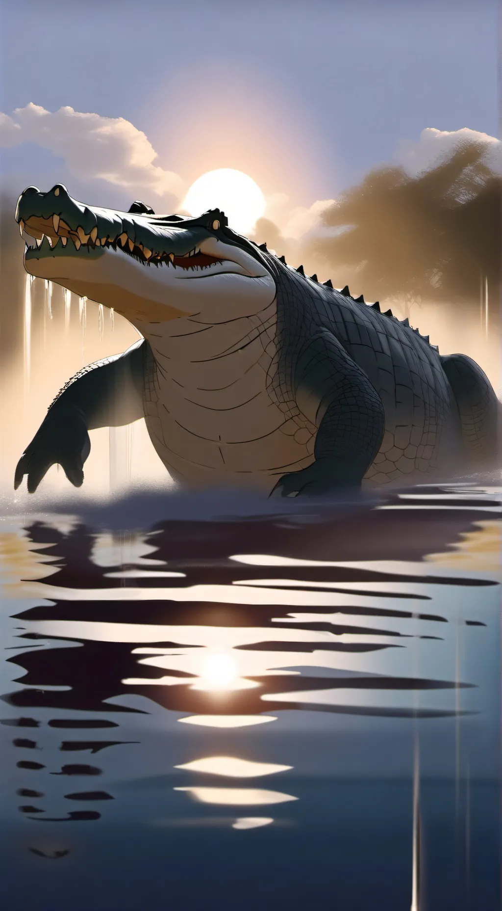 ai character: crocodile  background