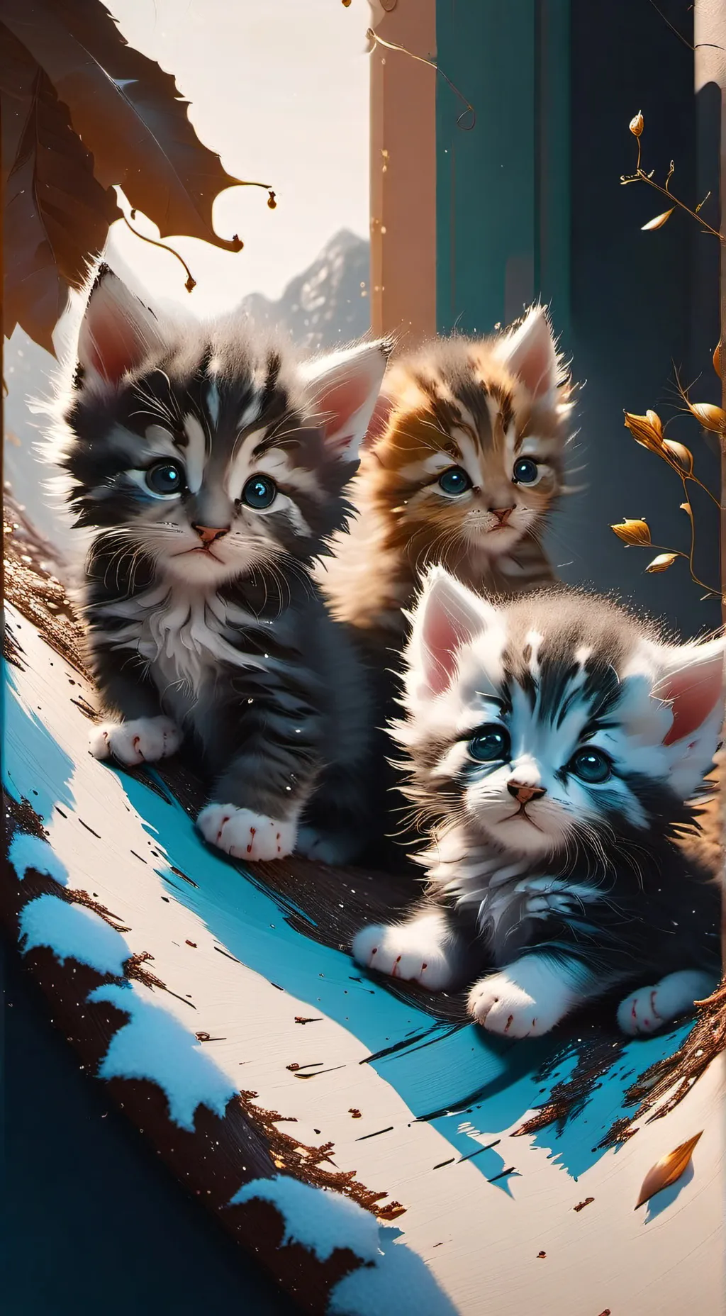 ai character: 3 kittens background