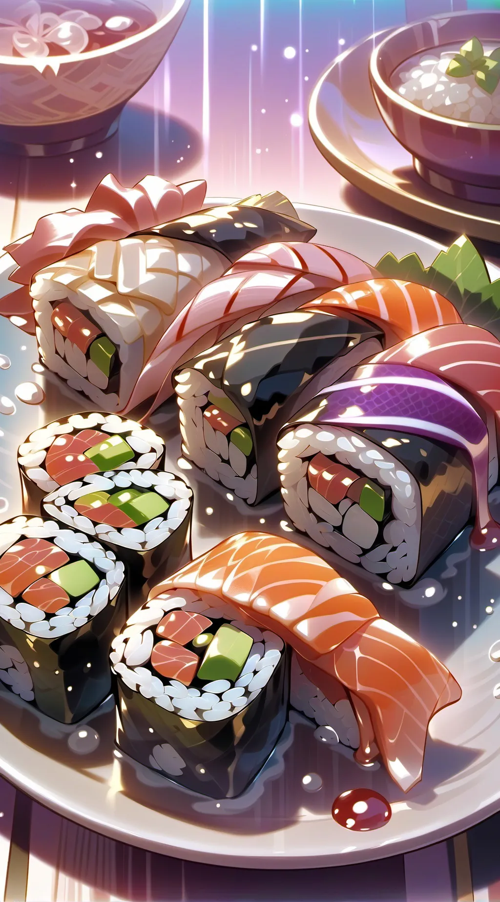 ai character: Sushi shop mha background
