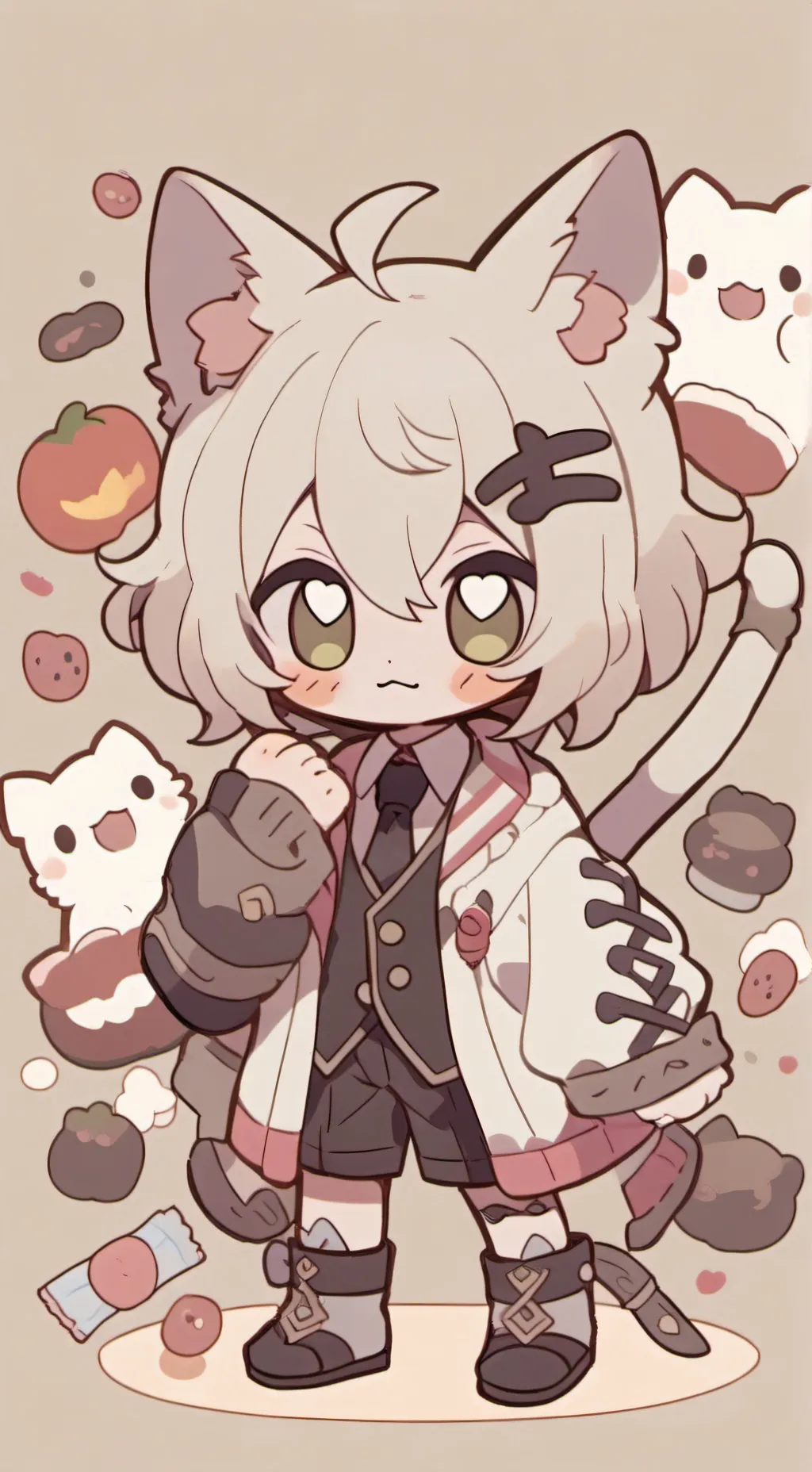 ai character: Decat (demon cat)  background