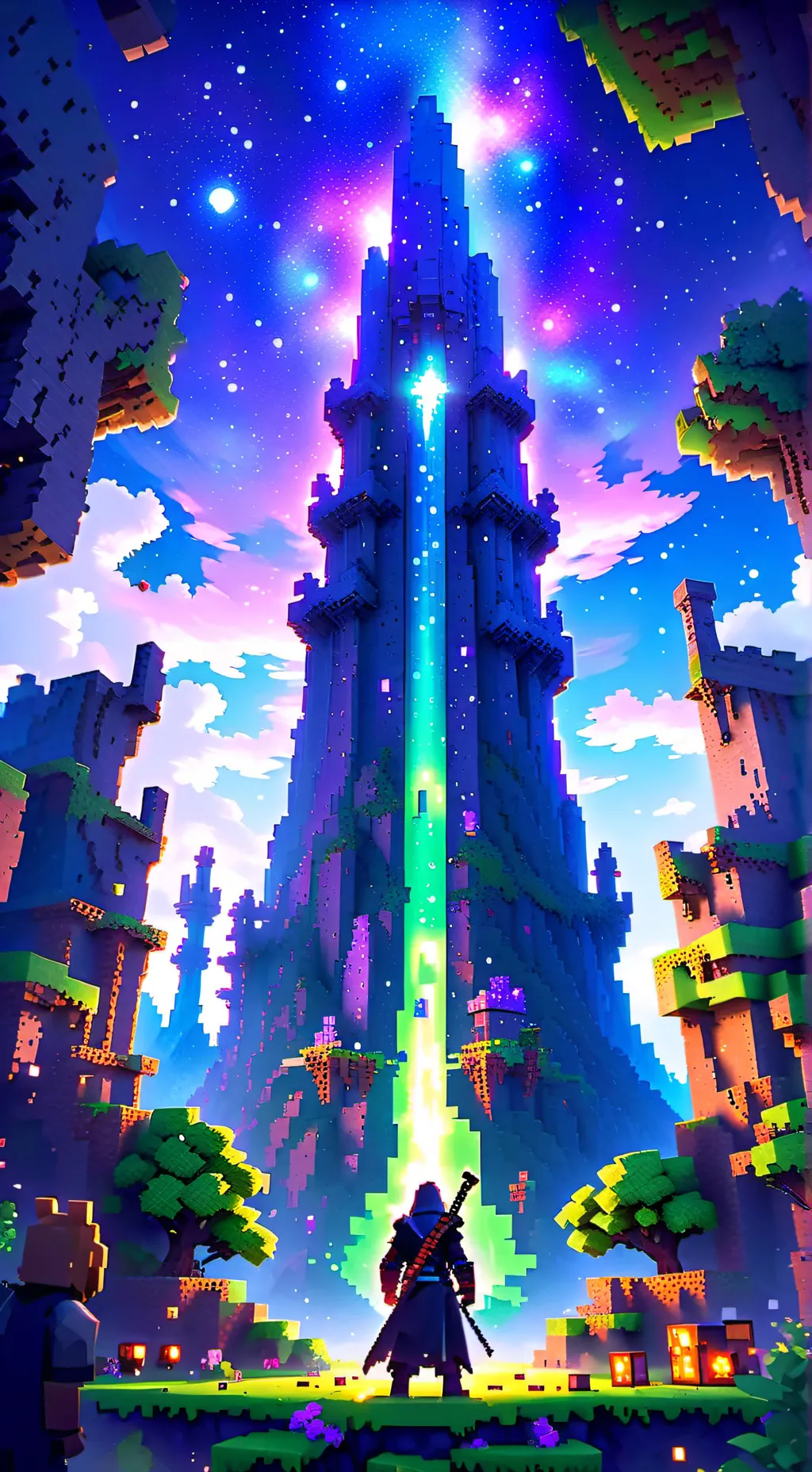 ai character: Minecraft sim background