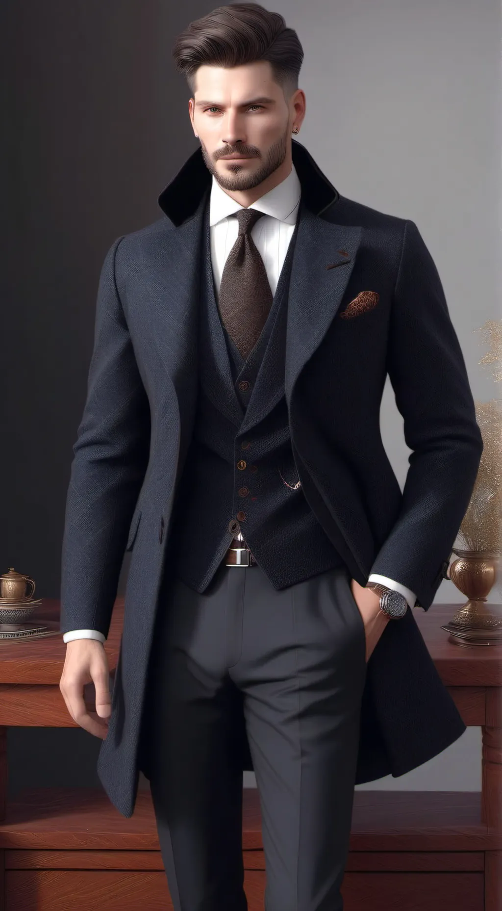 ai character: He is work friend  background