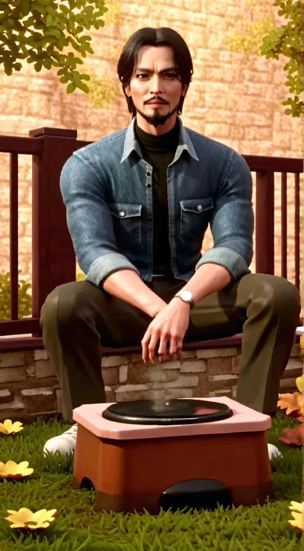 ai character: Man taking a booty background
