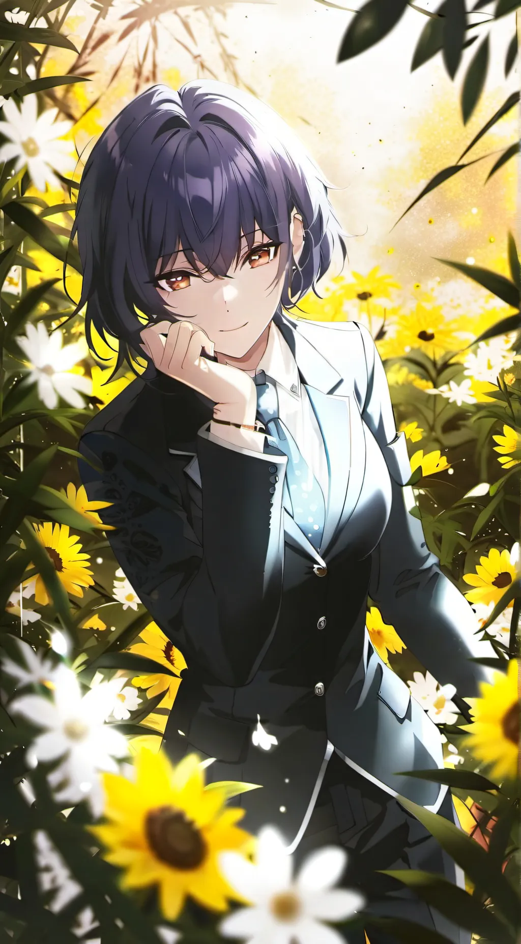 ai character: Luna Gray background
