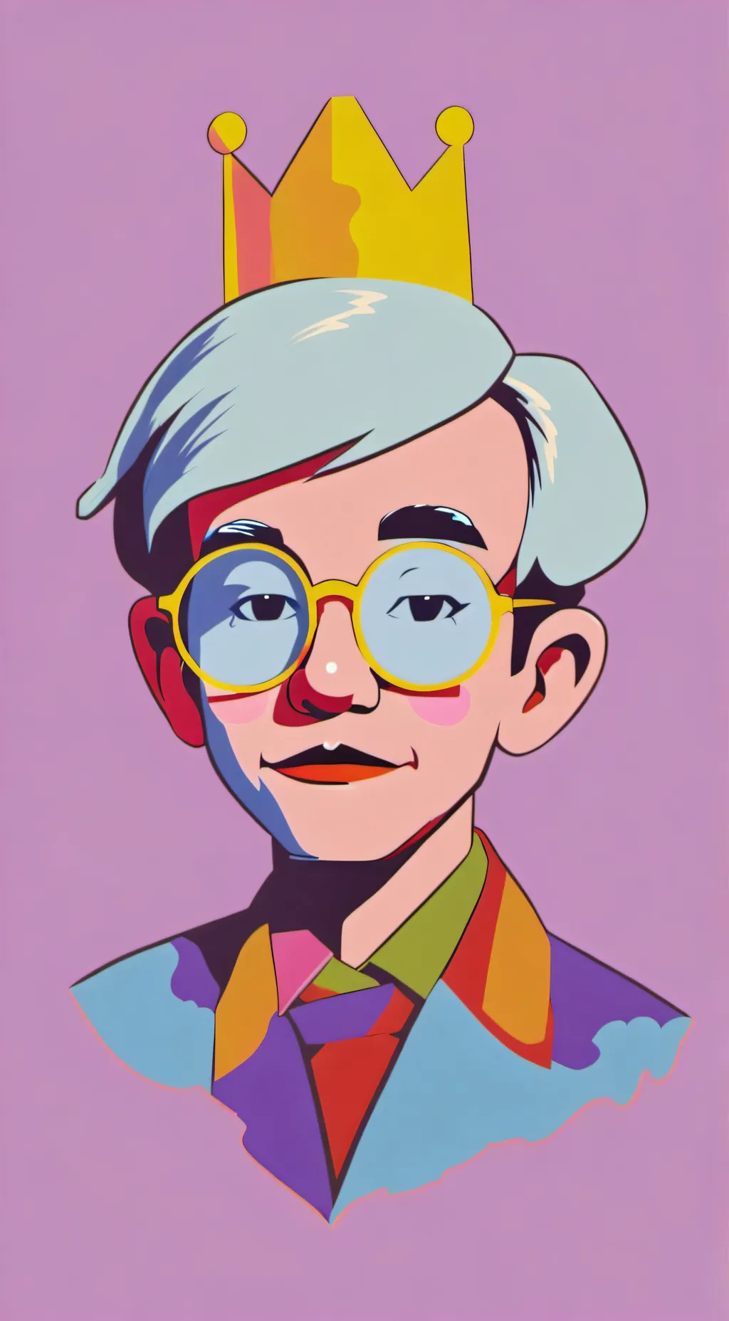 ai character: Andy Warhol background