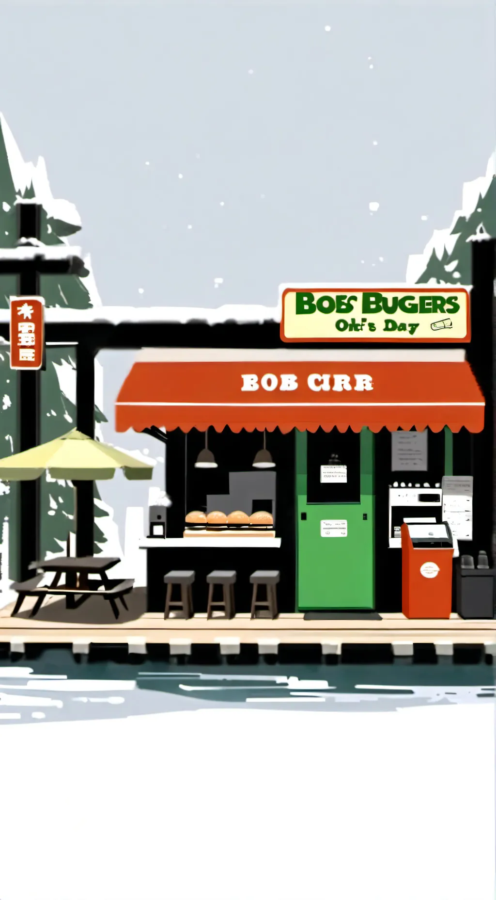 ai character: BOBS BURGERS background