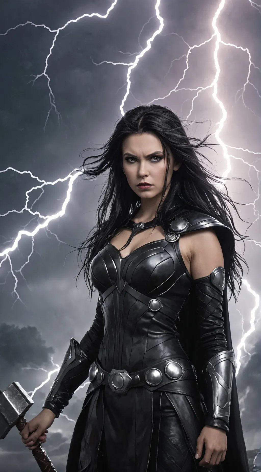 ai character: Goth Thor background
