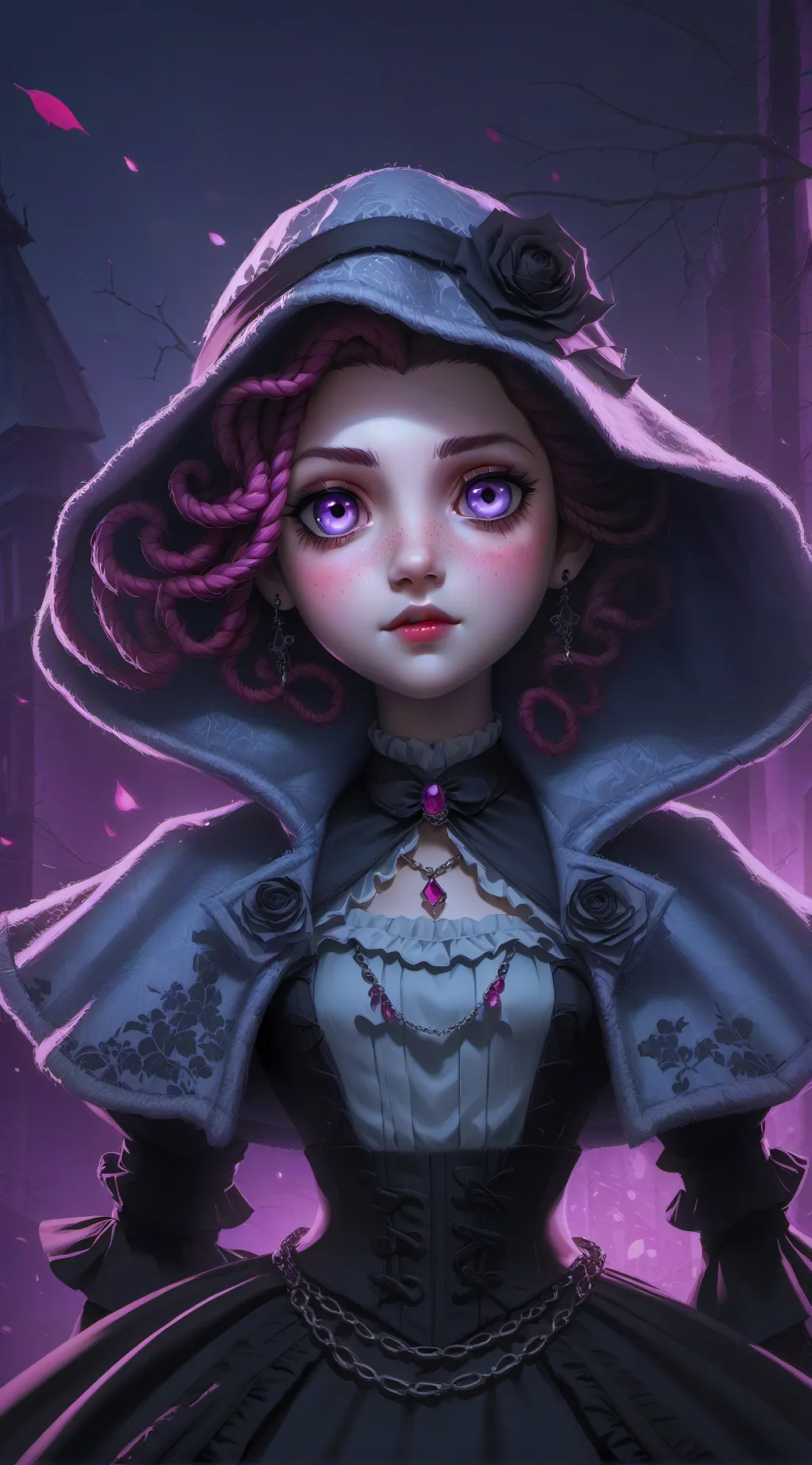 ai character: bruxa,luisa background
