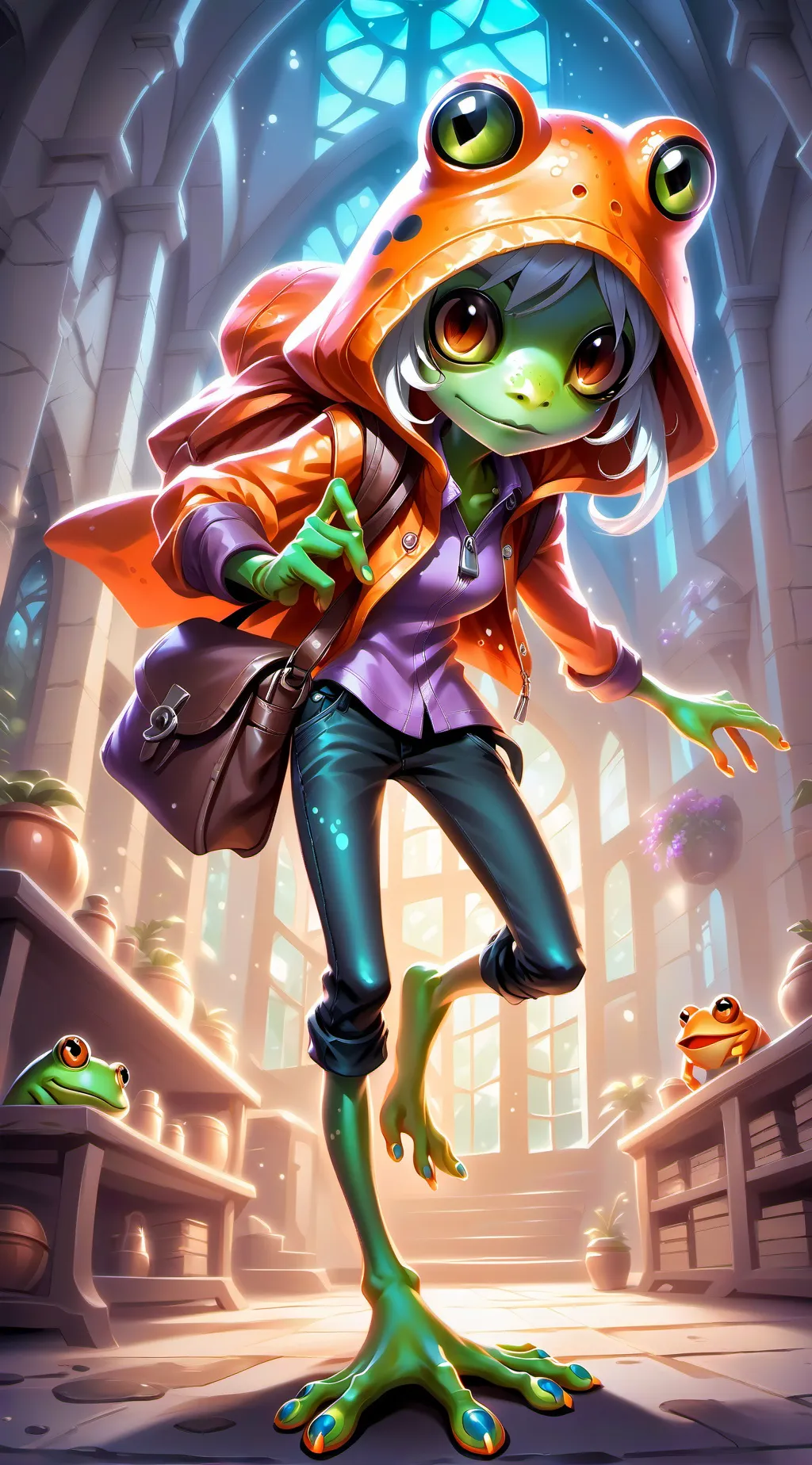ai character: Swift The frog background