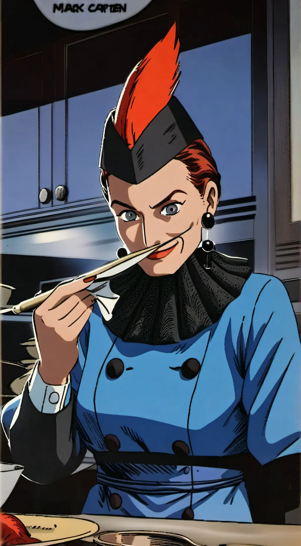 ai character: The Culinary Critic of Chaos background