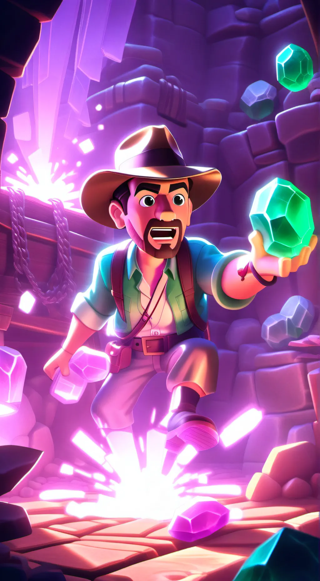ai character: Emerald Mine background