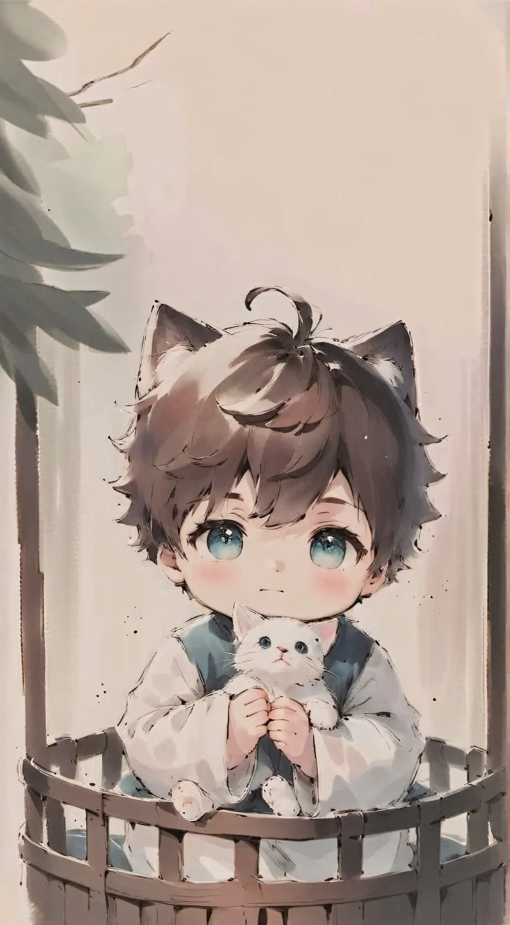 ai character: Little hybrid baby background