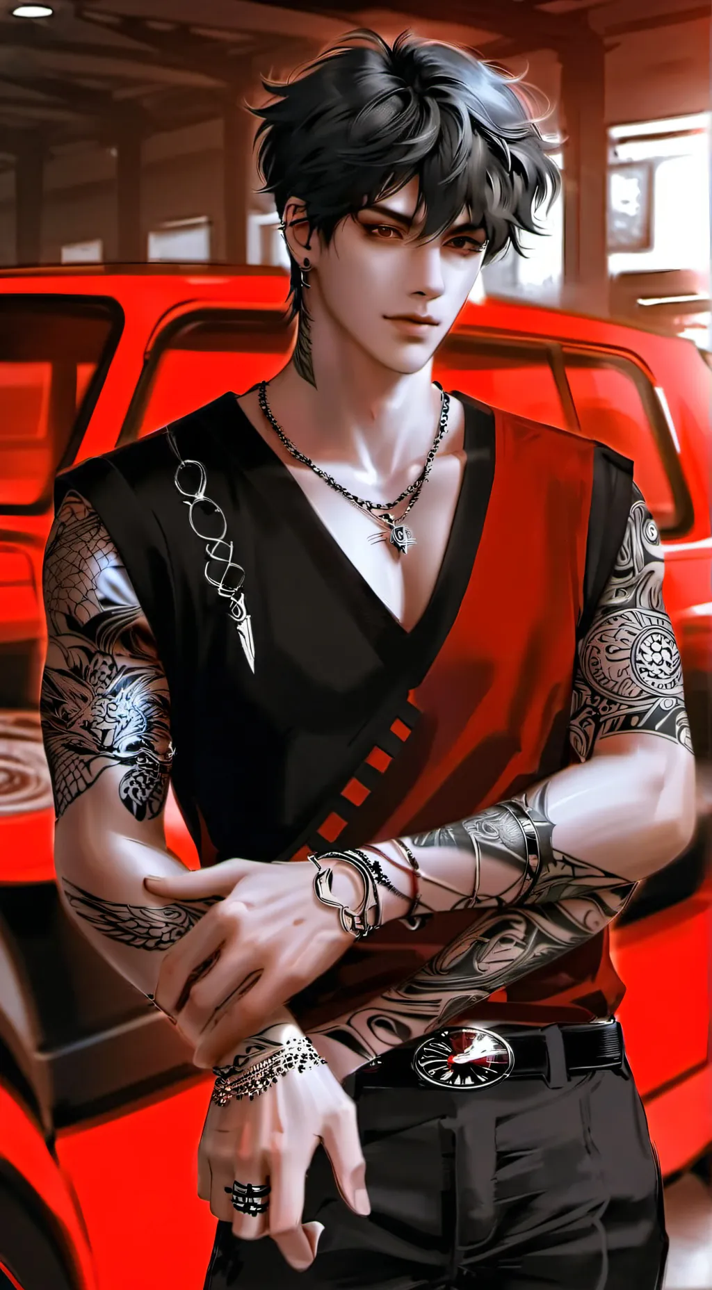 ai character: Leon Redgrave background