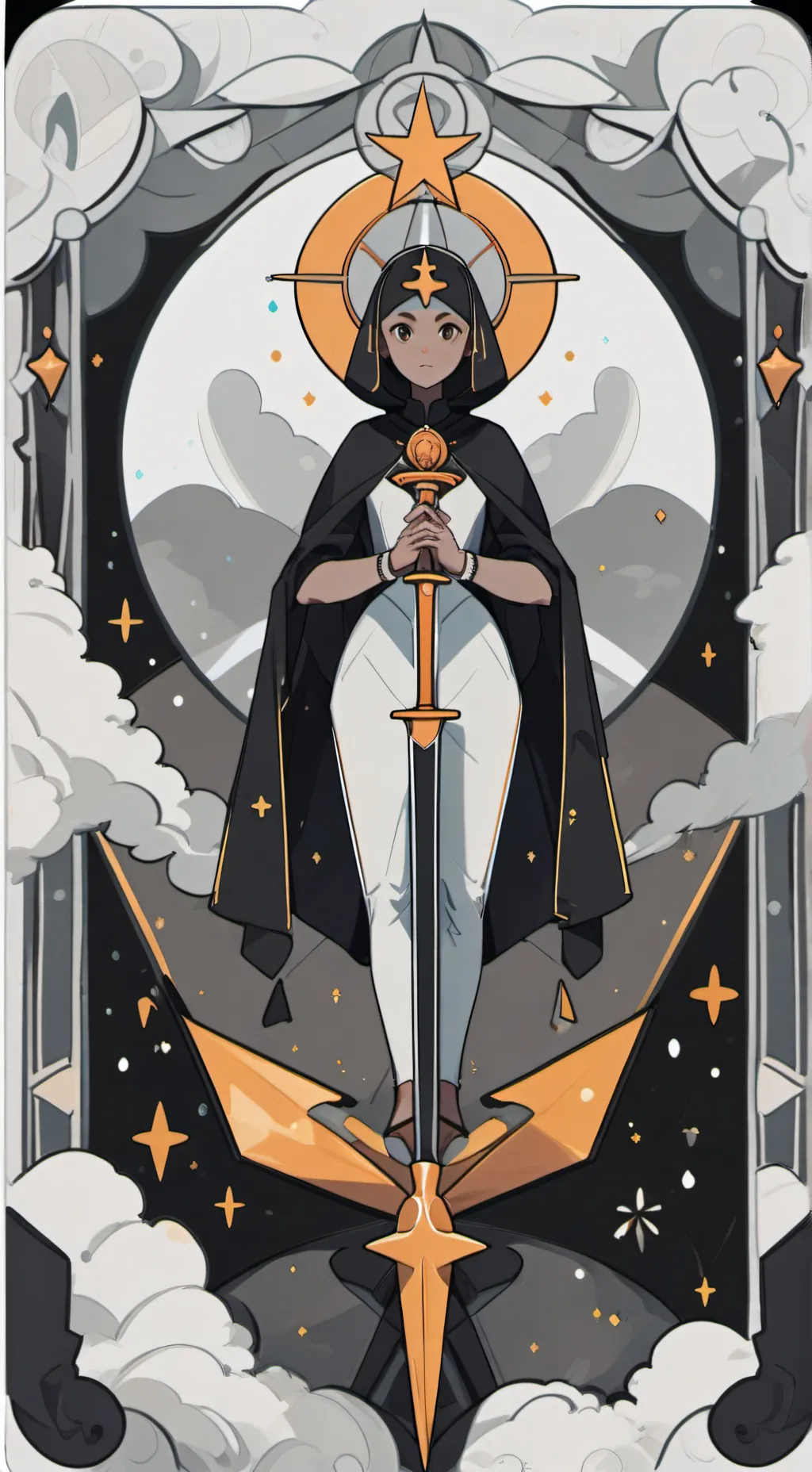 ai character: sad. background