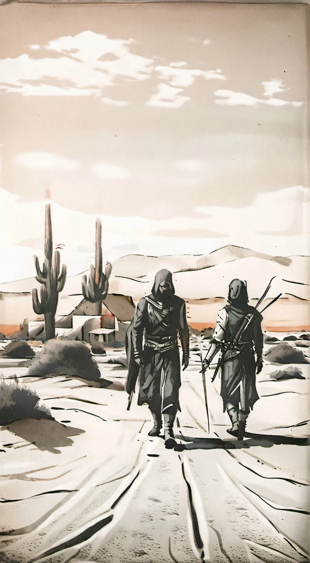ai character: CH in desert  background