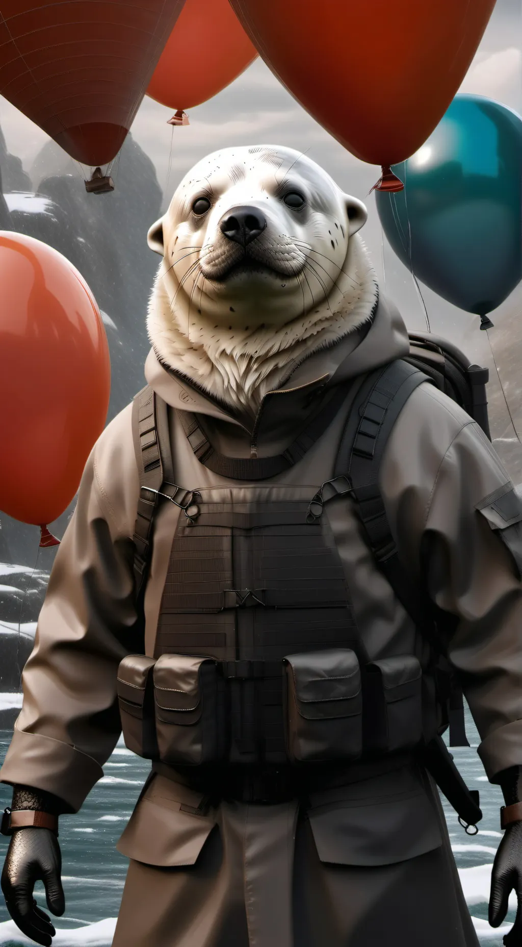 ai character: Silly seals DRAMA background