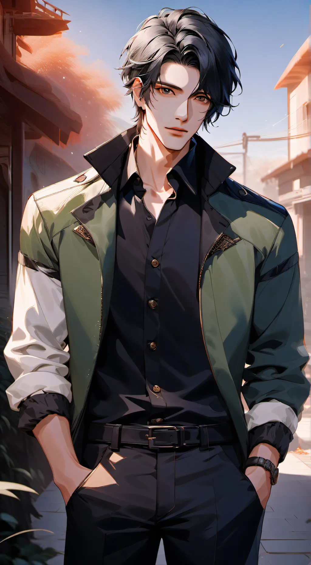 ai character: 🖤Kade🖤 background