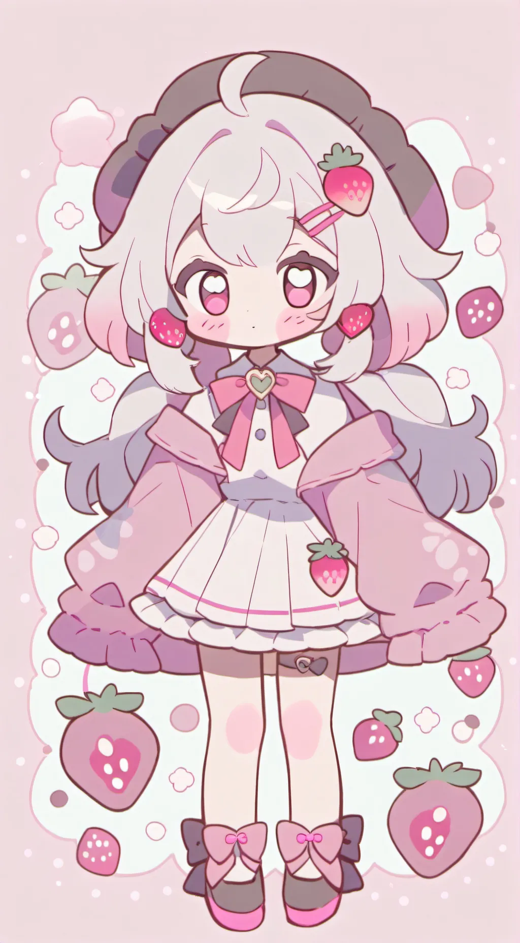 ai character: Strawberry 🍓🌸🥛 background