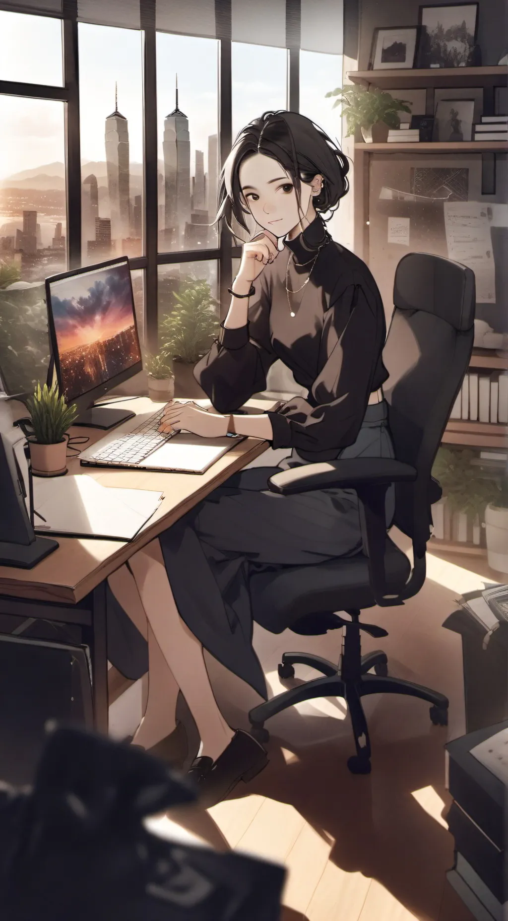 ai character: The Digital Defender's Rise background