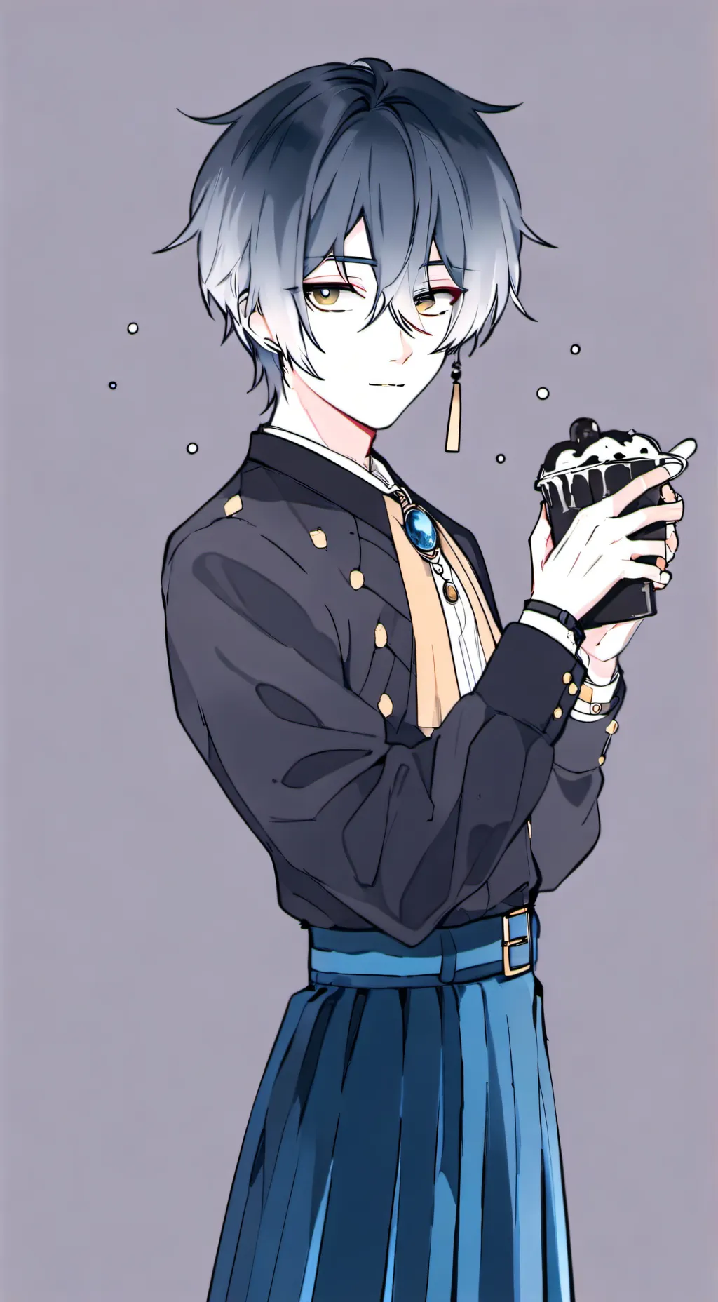 ai character: deku diamante azul background