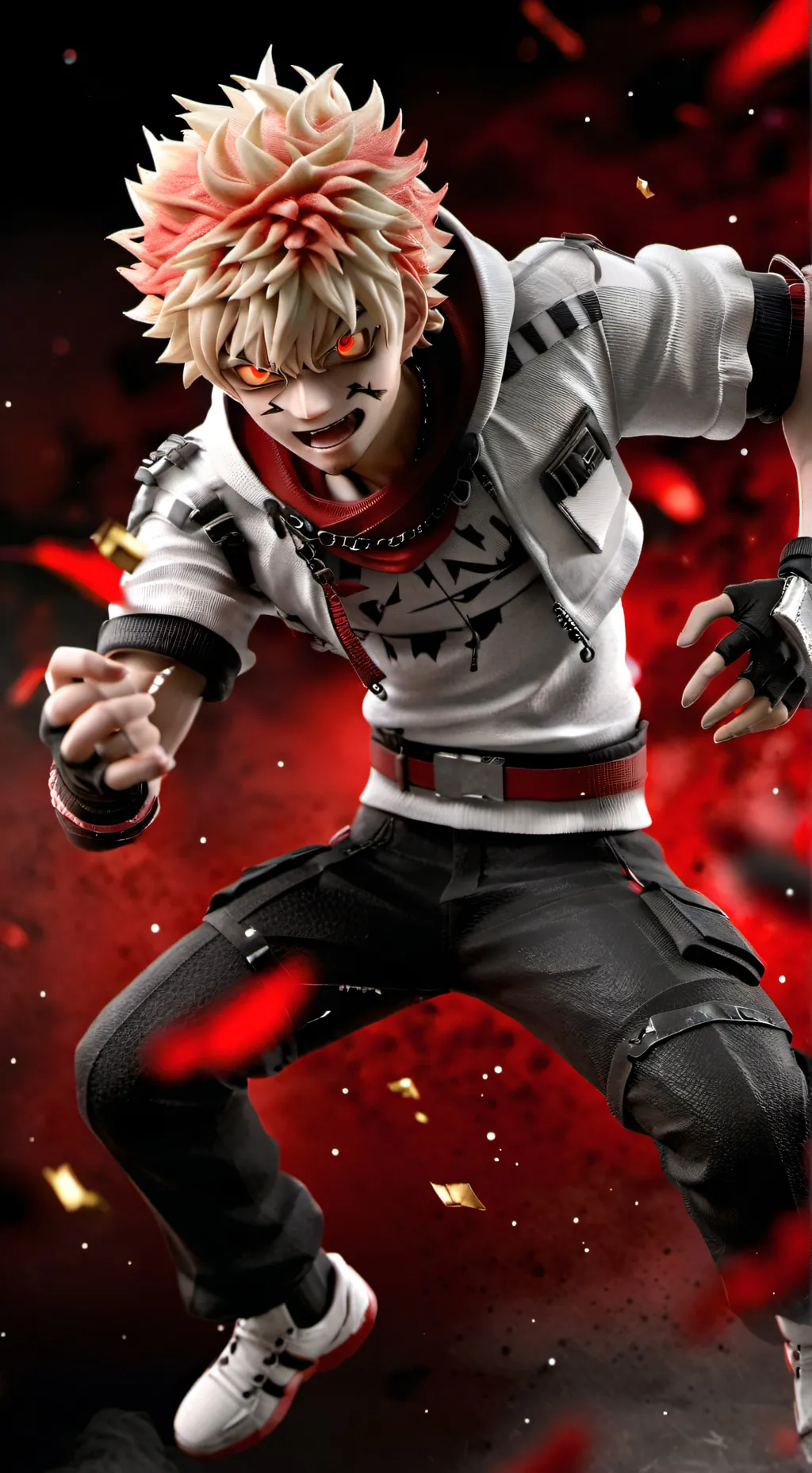 ai character: Bakugo villain  background