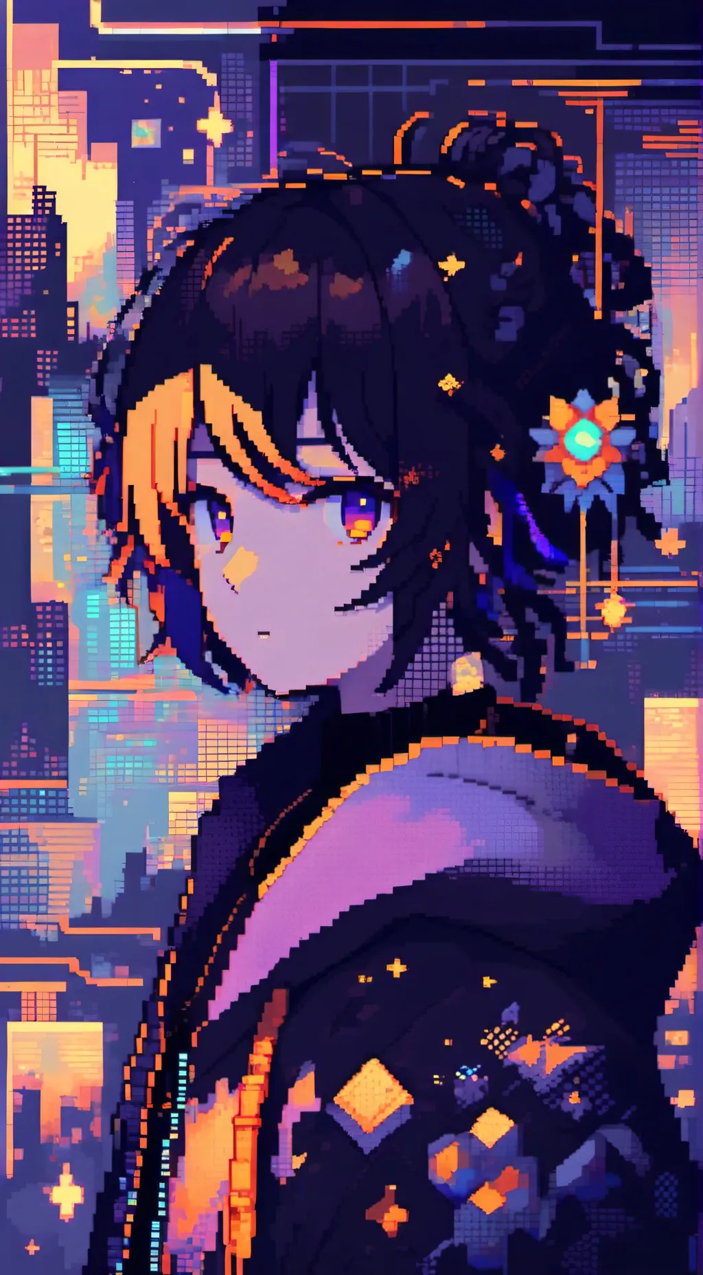 ai character: Glitch background