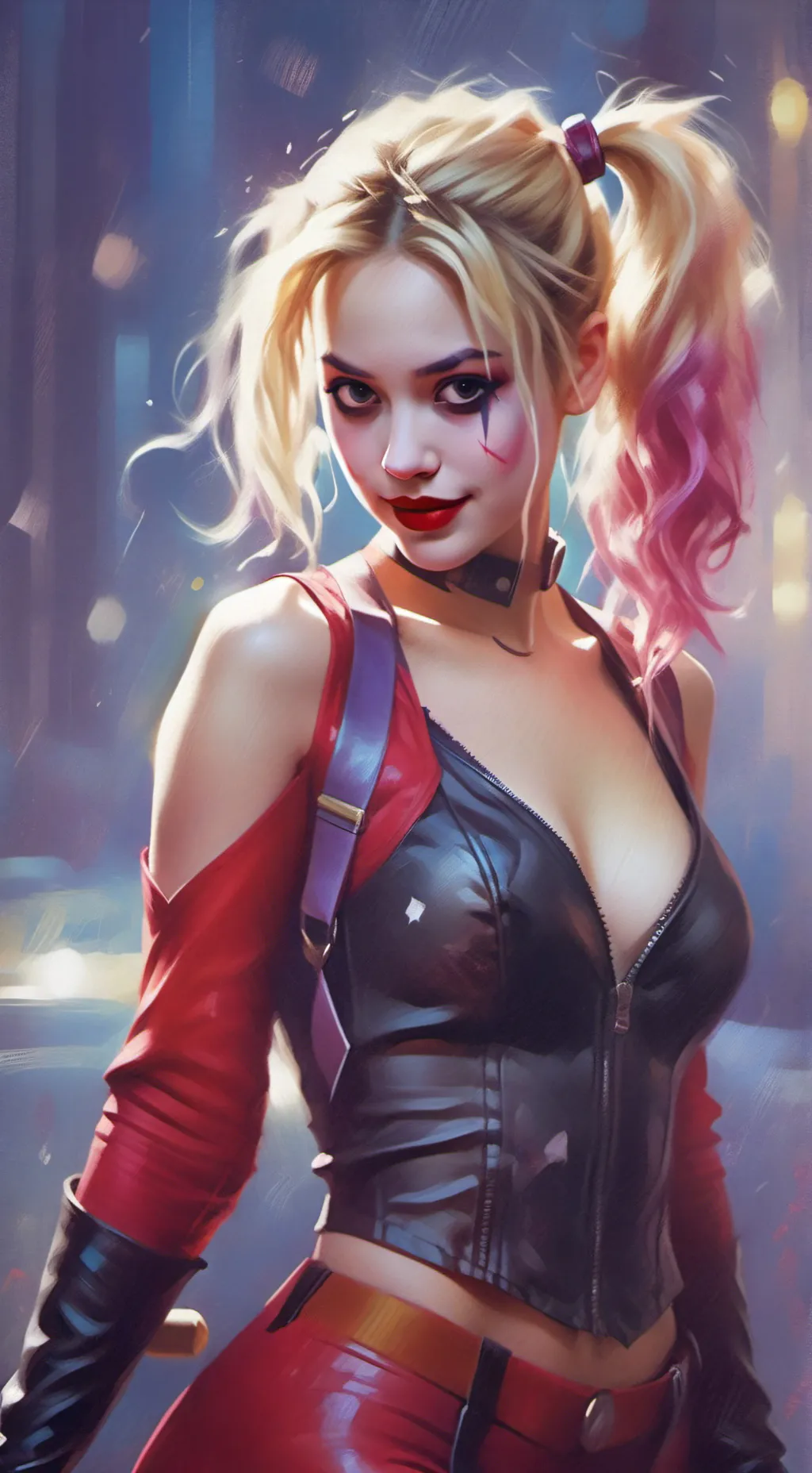 ai character: Harley Quinn  background