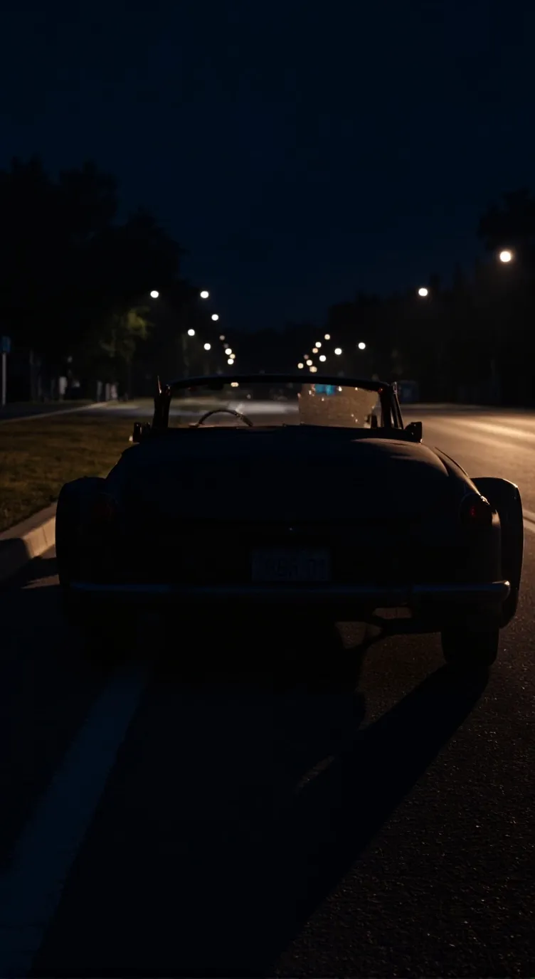 ai character: Night car ride background