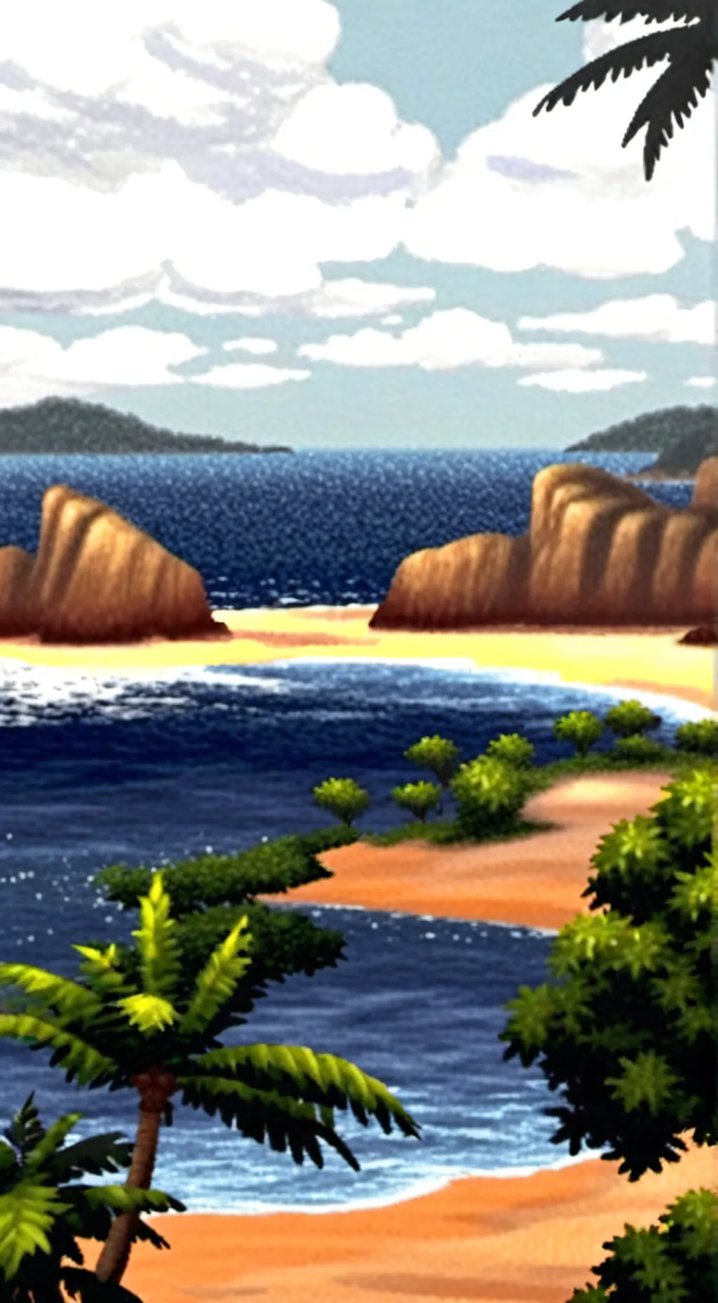ai character: Uppers / beach day background