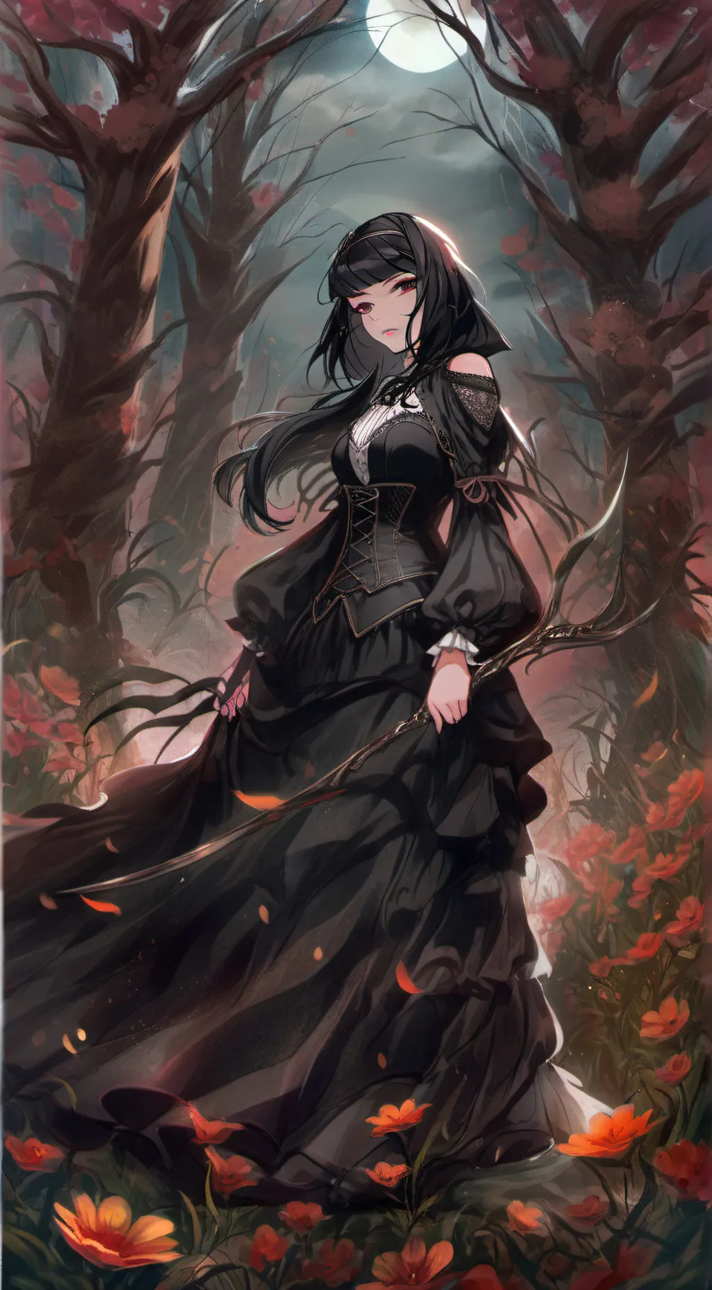 ai character: ta mère gotique  background