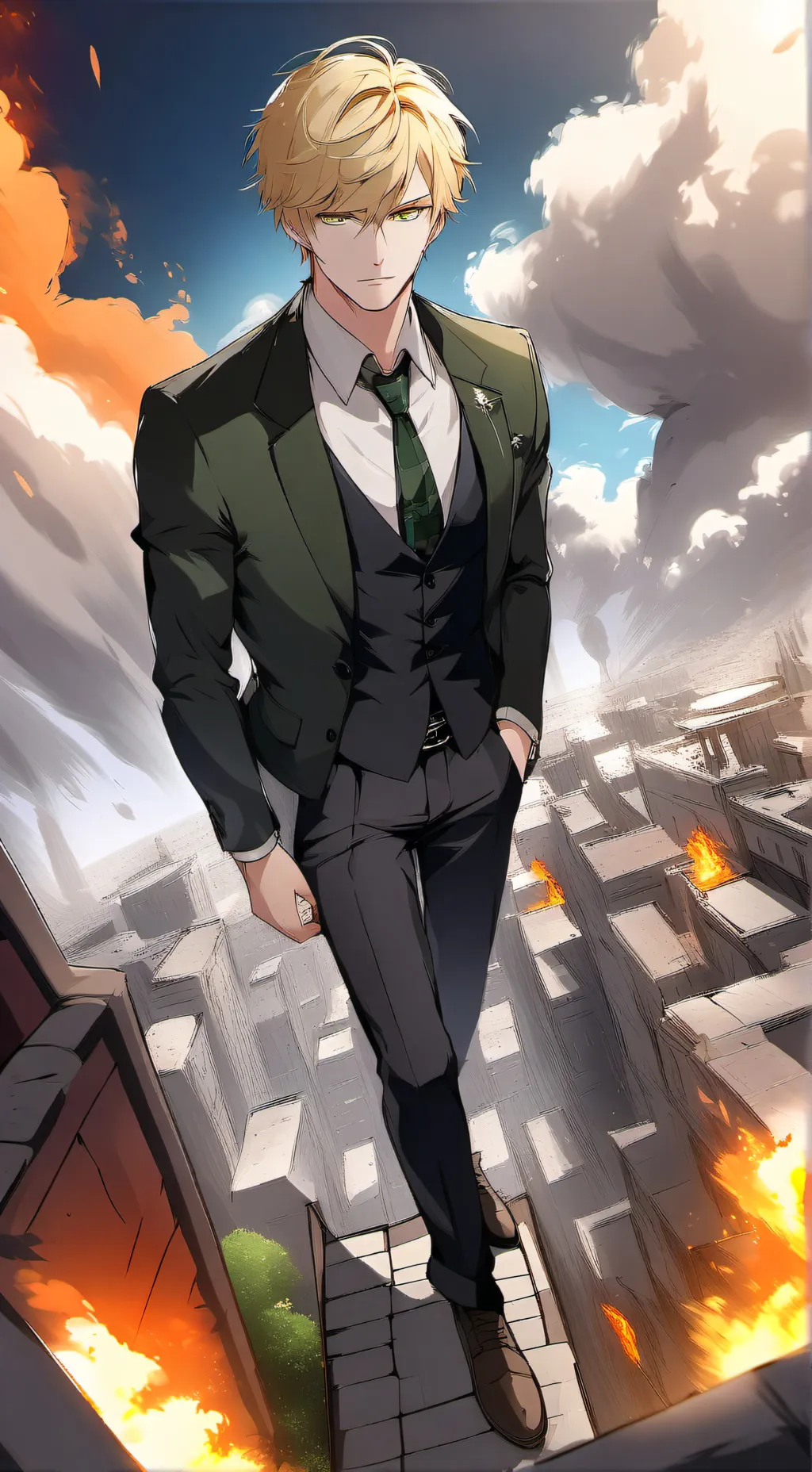 ai character: Captial E background