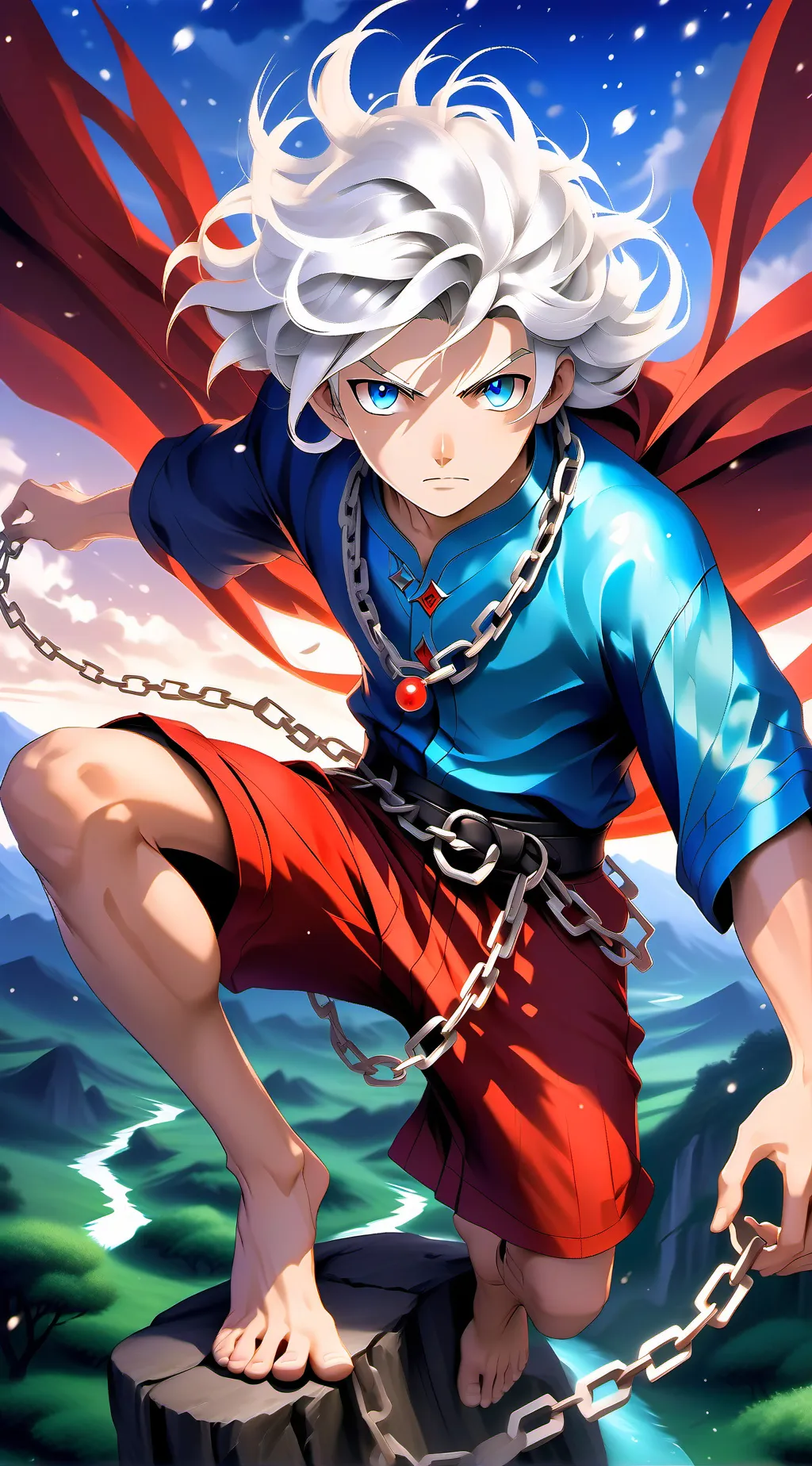 ai character: Azure Haired Wanderer background
