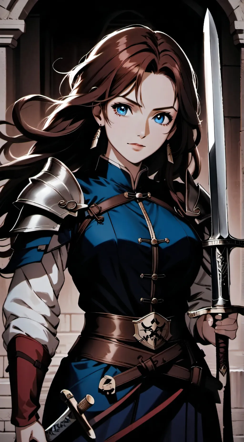 ai character: Knight Barbara ❤️💙 background
