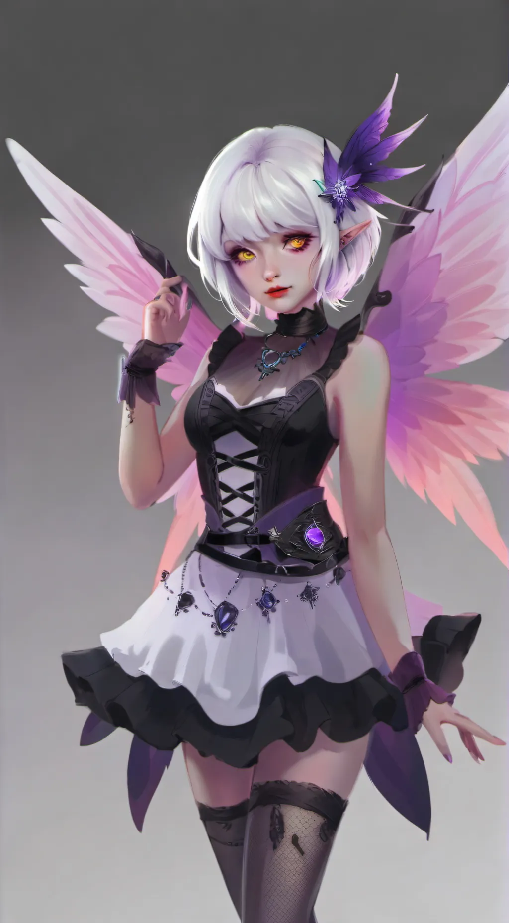 ai character: Violet background