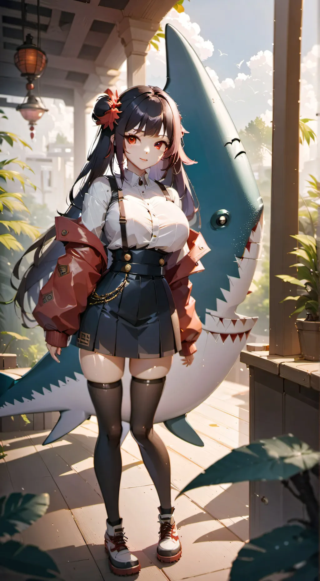 ai character: cute sharky background