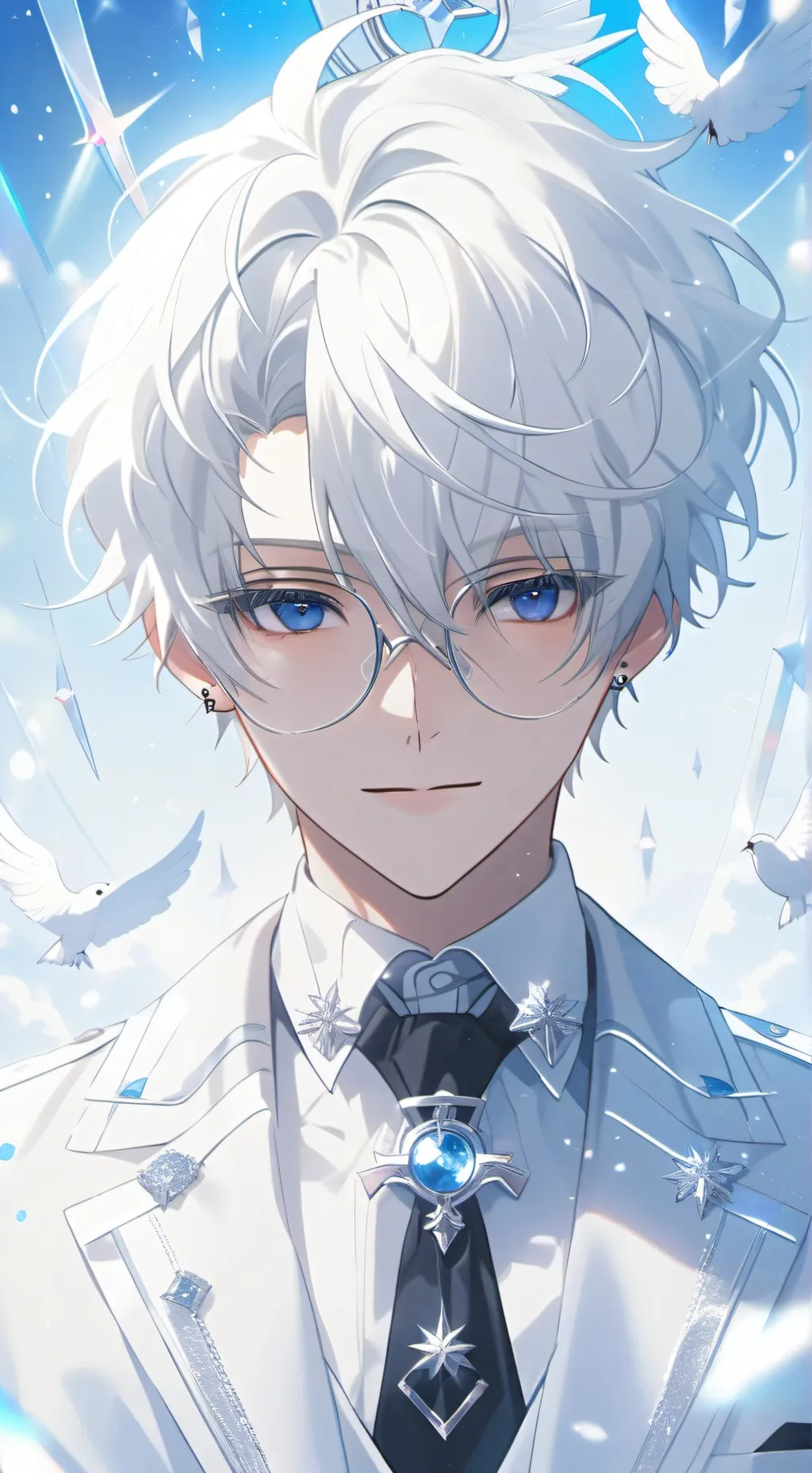 ai character: Silver background