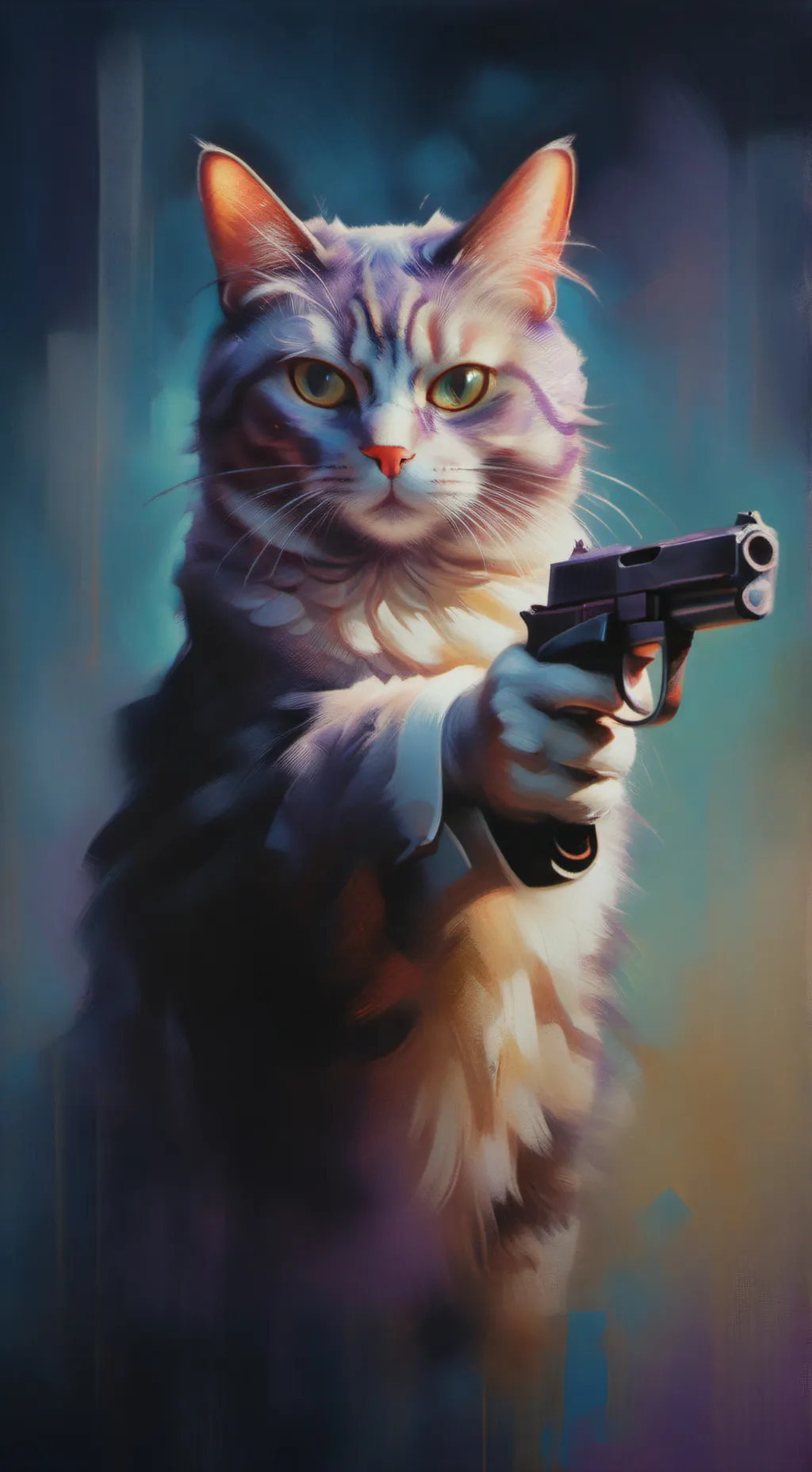 ai character: CatNap with a Gun background