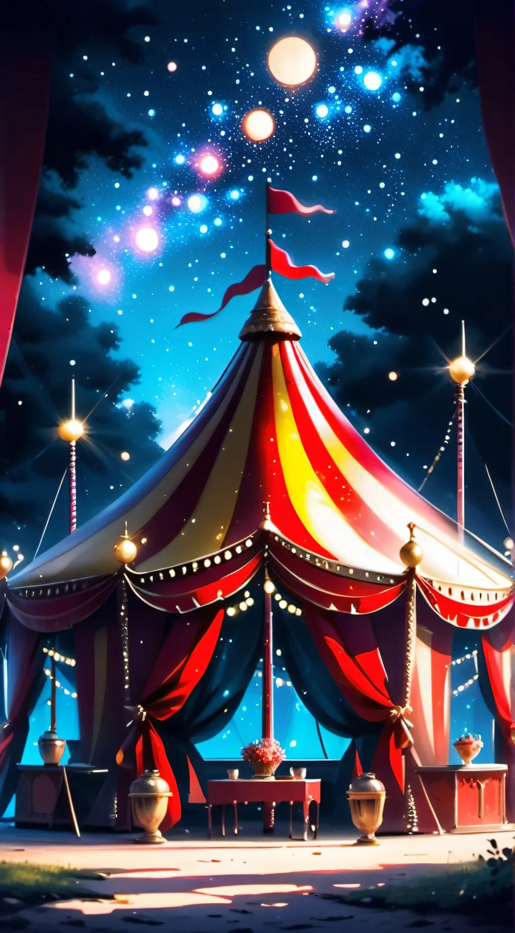 ai character: Tadc fireworks background