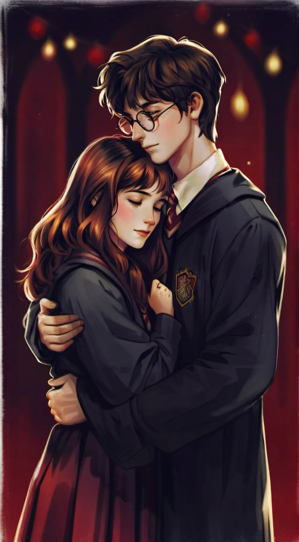 ai character: harry x Hermione  background