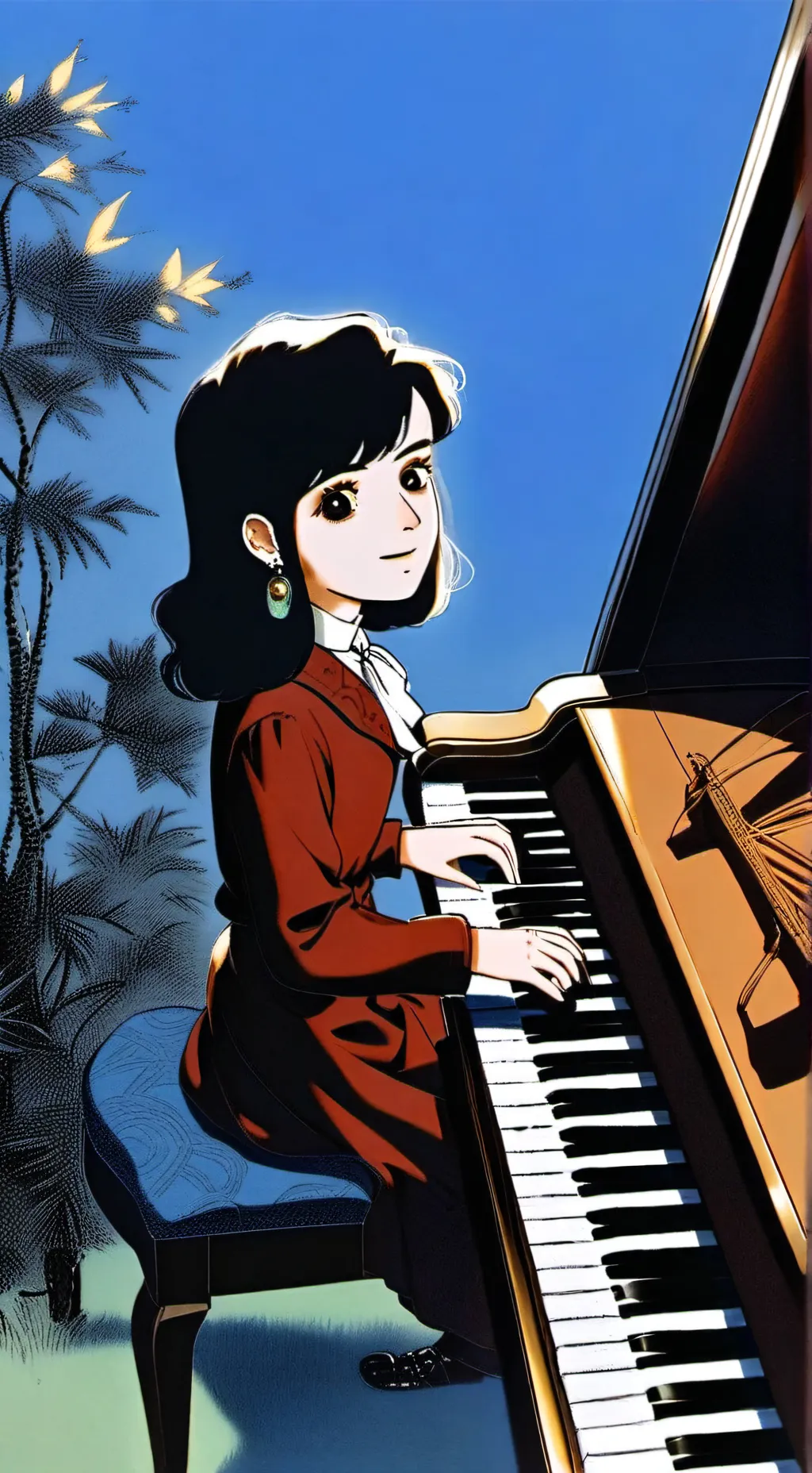 ai character: em beihold  background