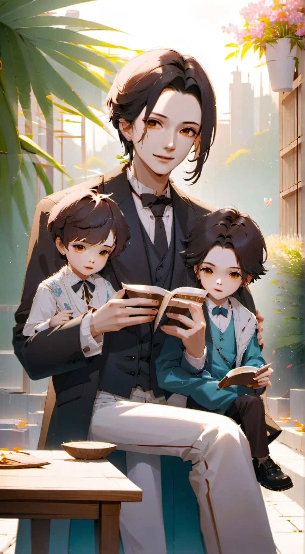 ai character: telio et noam  background