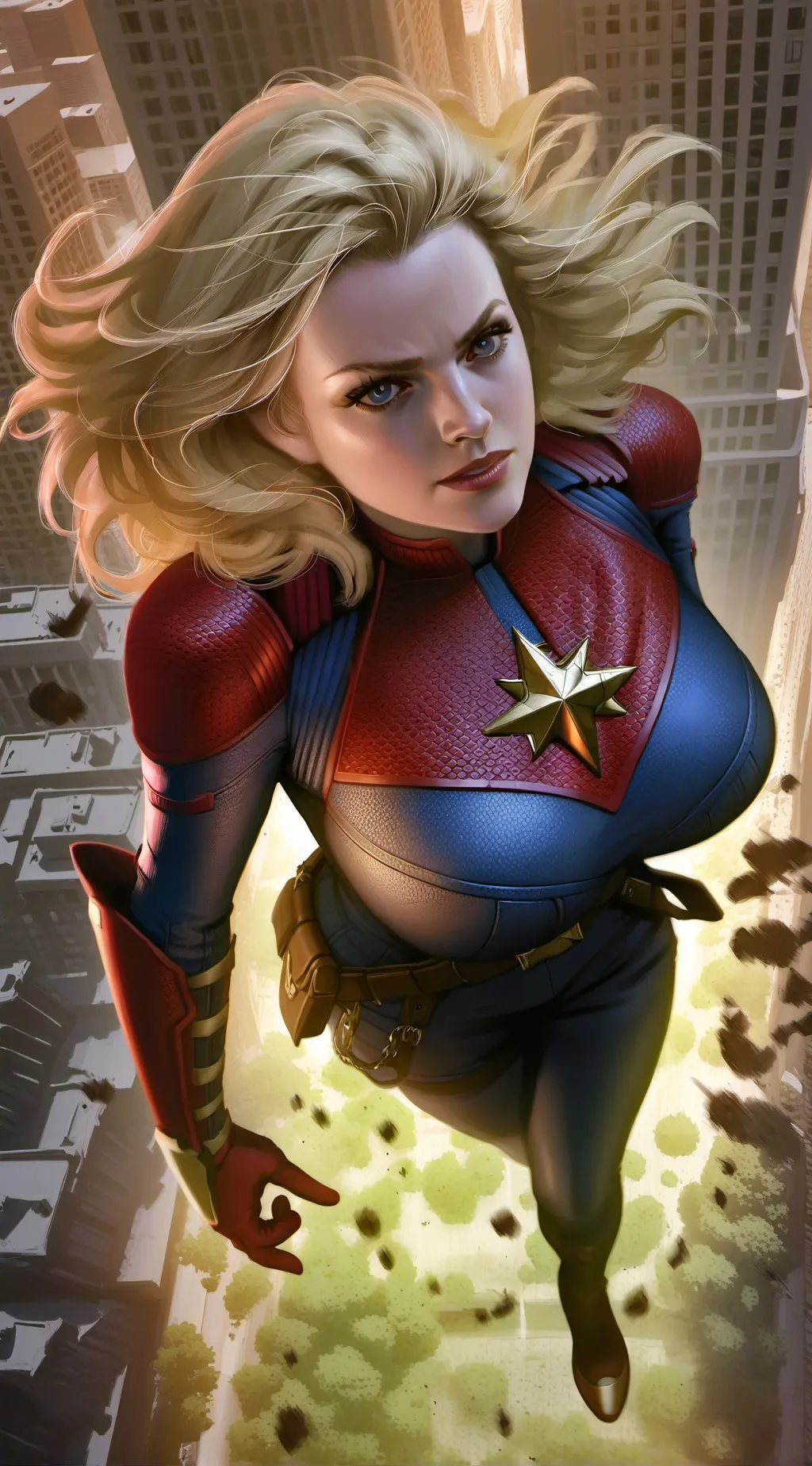 ai character: Captain Marvel  background