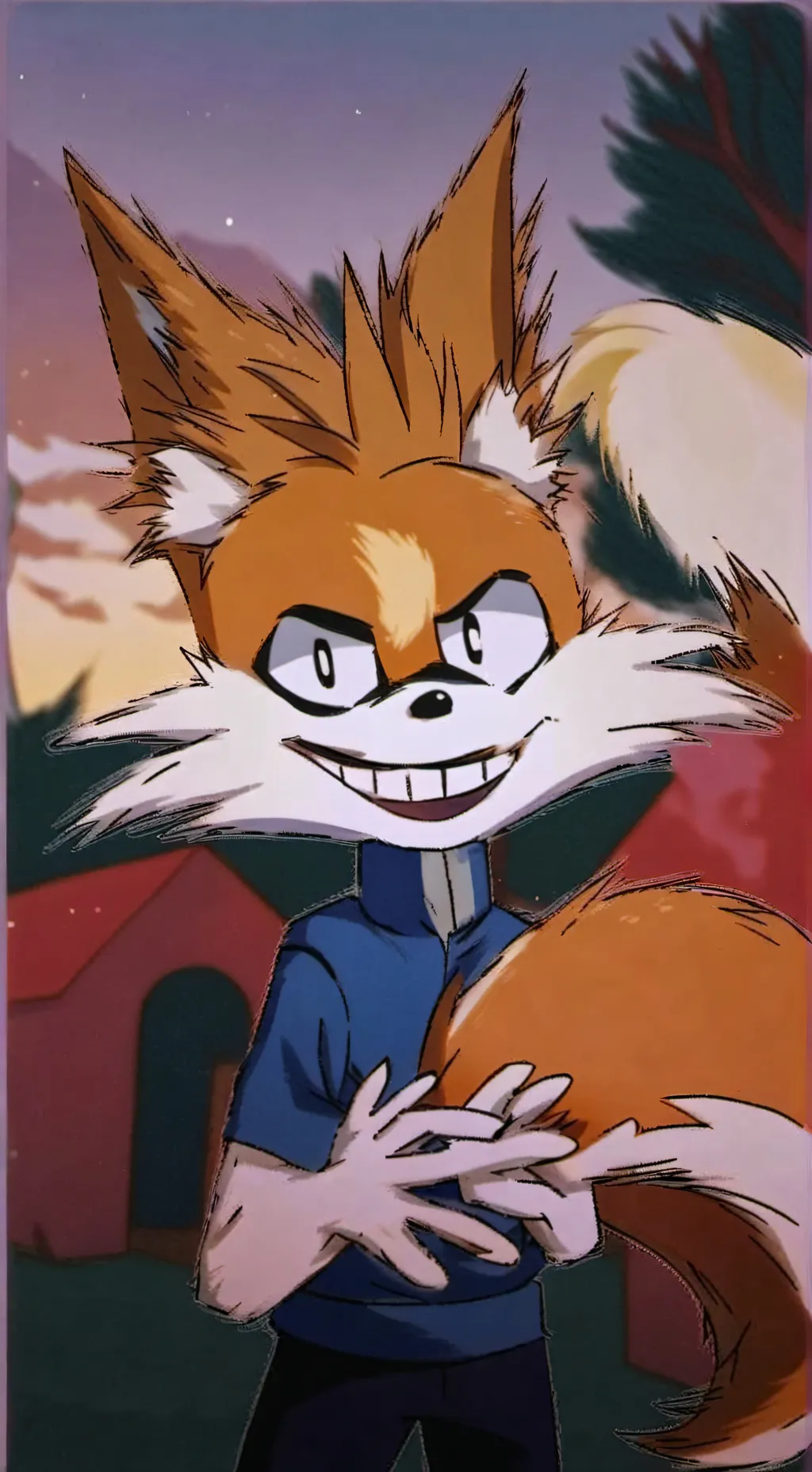 ai character: Crazy tails  background