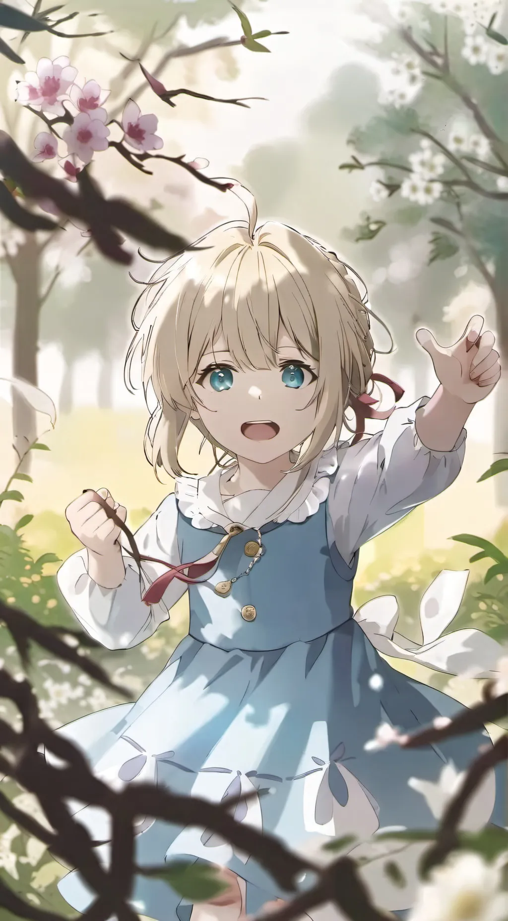 ai character: me + snowflake  background