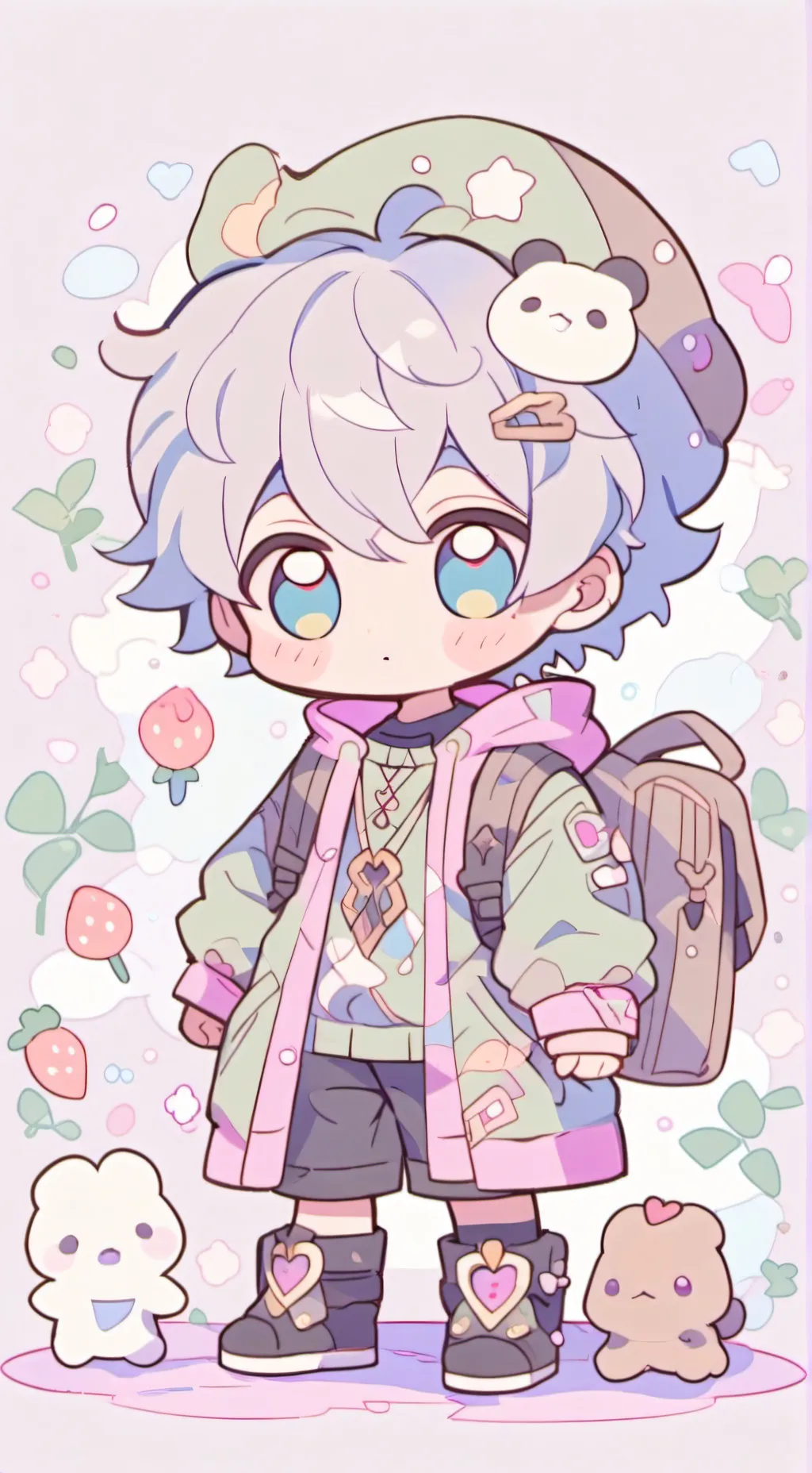 ai character: Small toddler  background