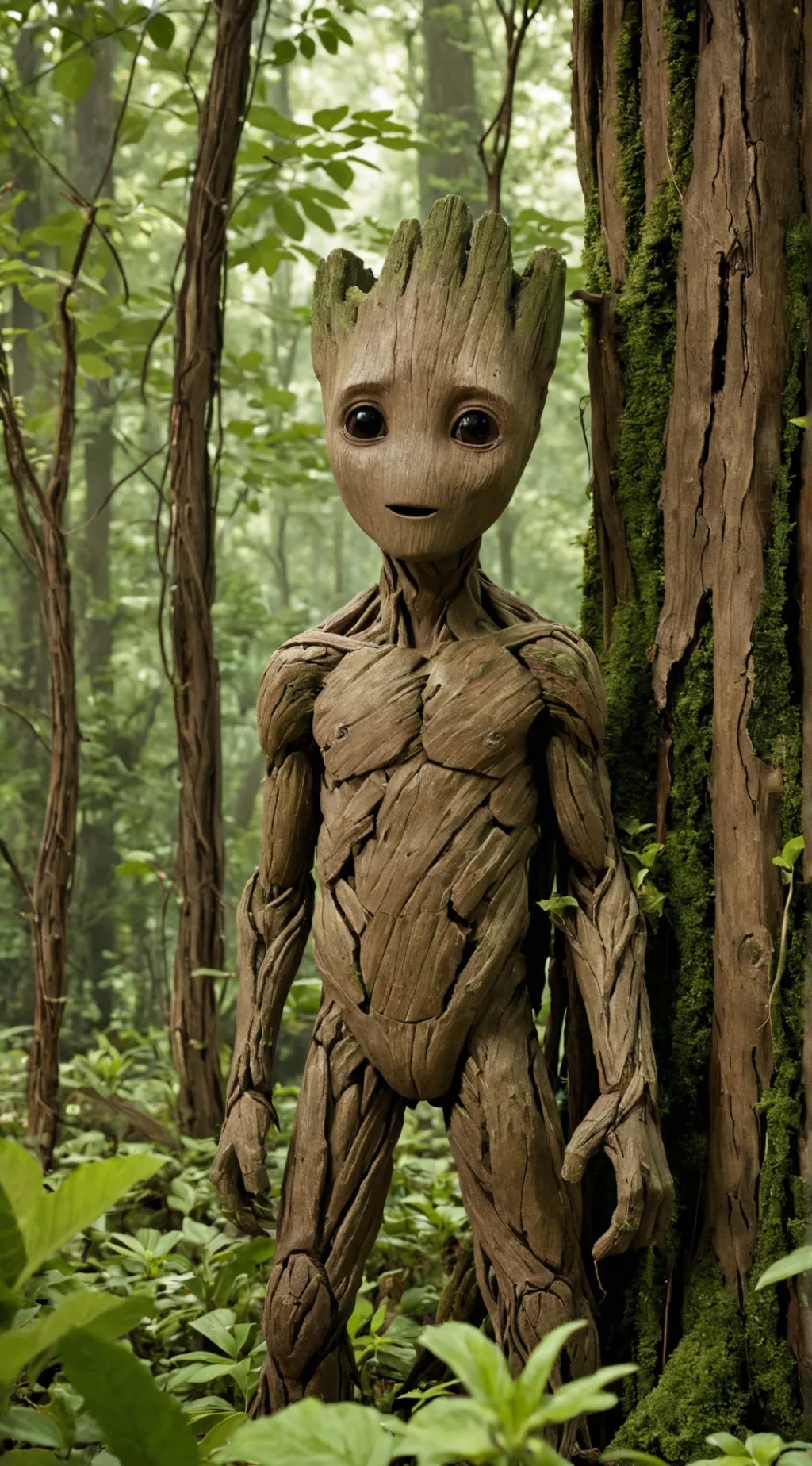 ai character: Groot  background