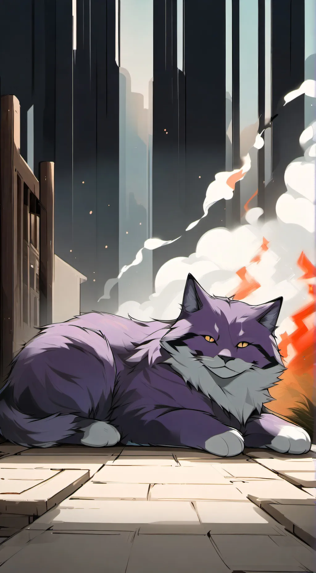 ai character: Catnap!!!!! 🐱💜 background