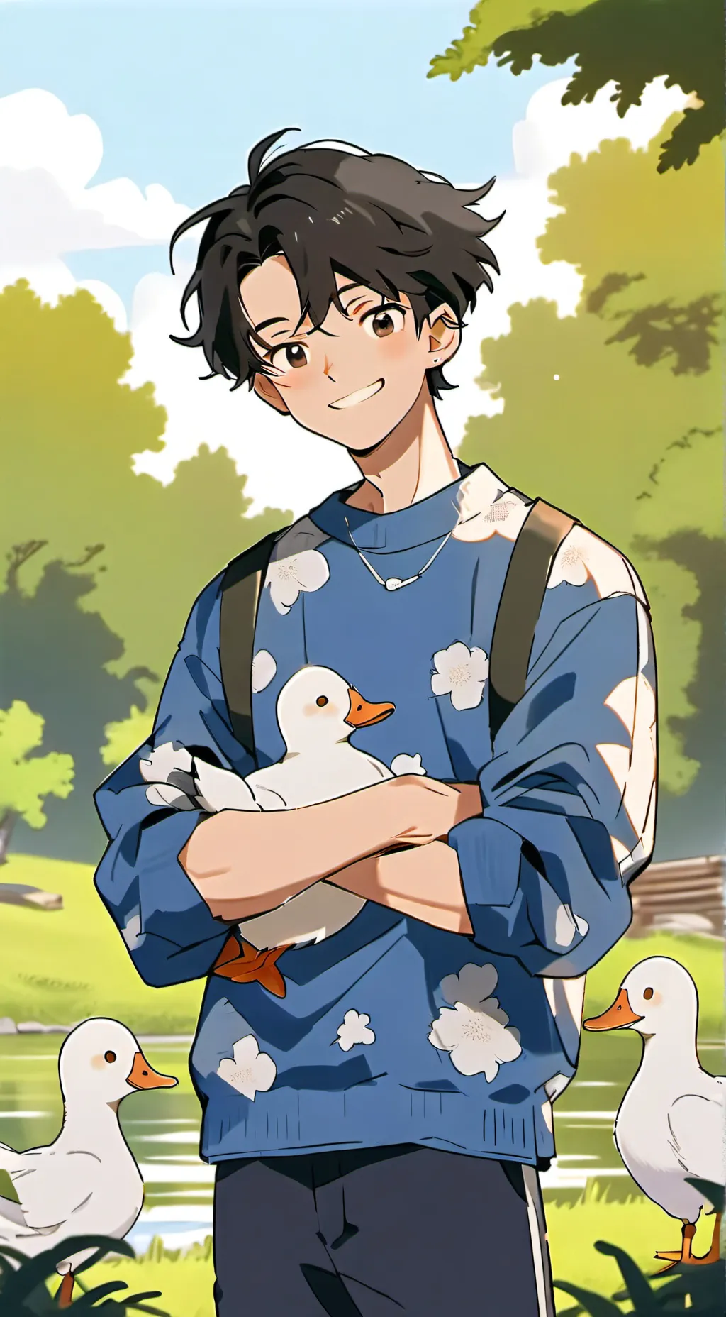ai character: Bully + Duck background