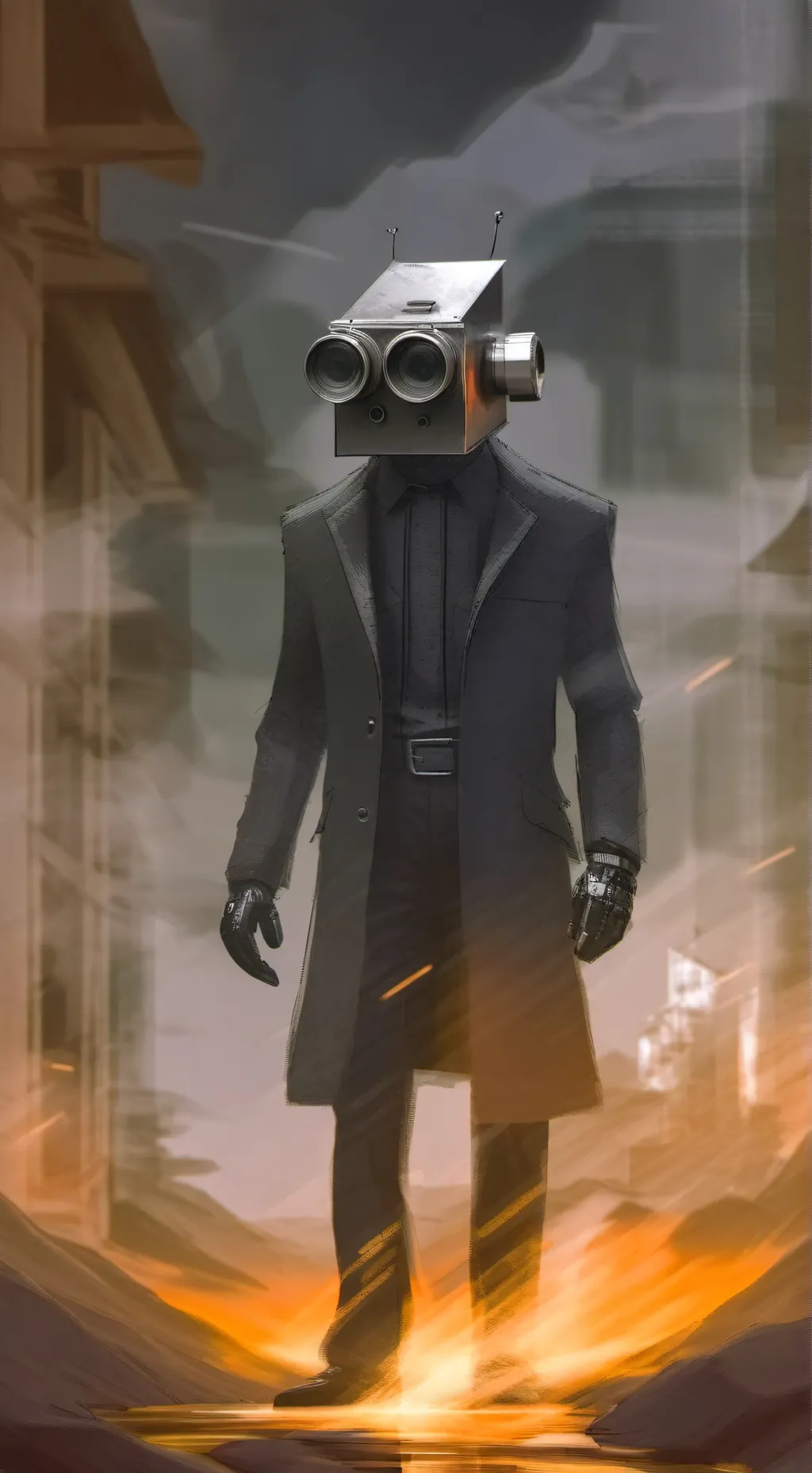 ai character: Titan cameraman  background
