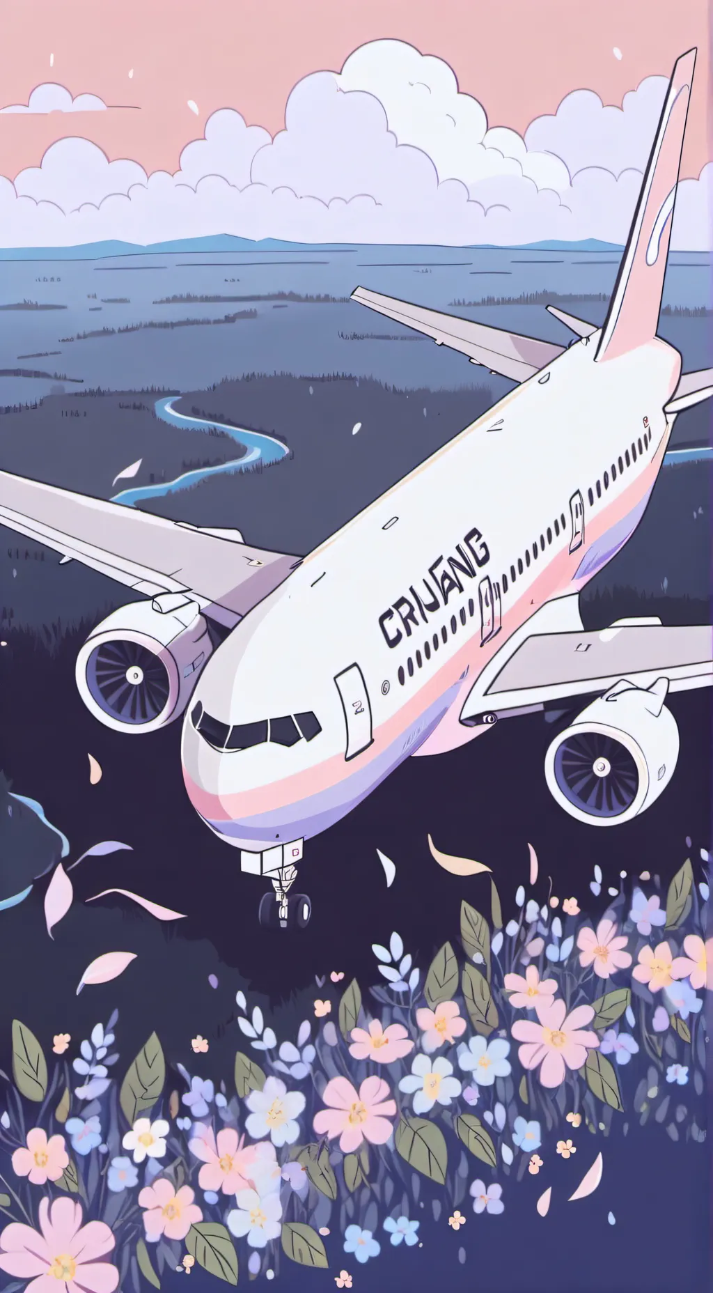 ai character: 777 x A330 background